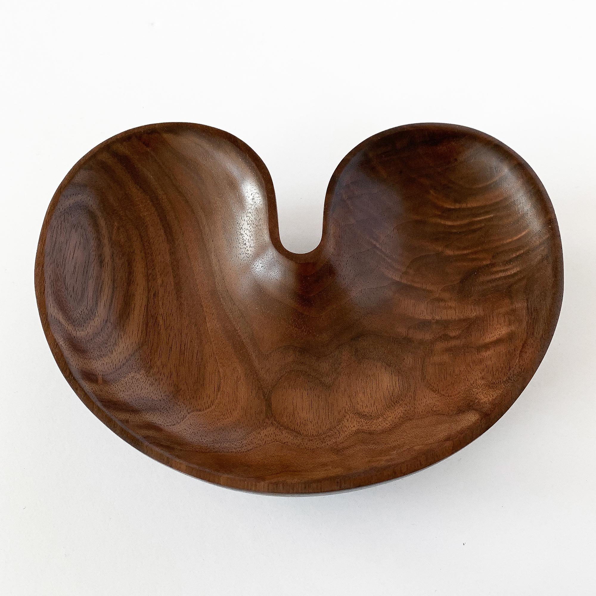 American Sculptural Hand Carved Walnut Bowl by Foxwood Co.
