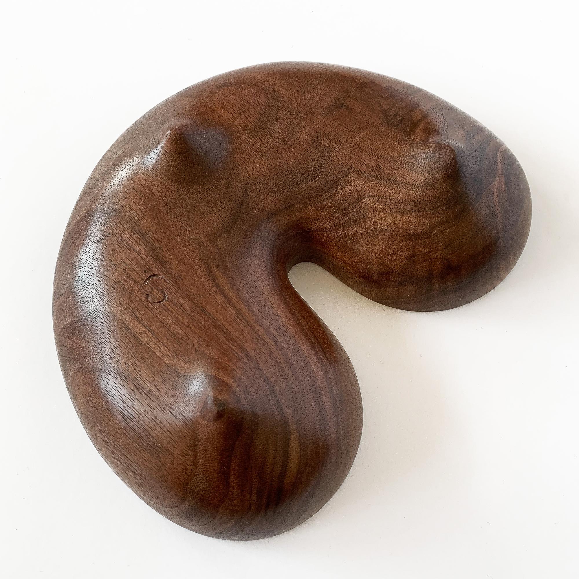 Hand-Carved Sculptural Hand Carved Walnut Bowl by Foxwood Co.