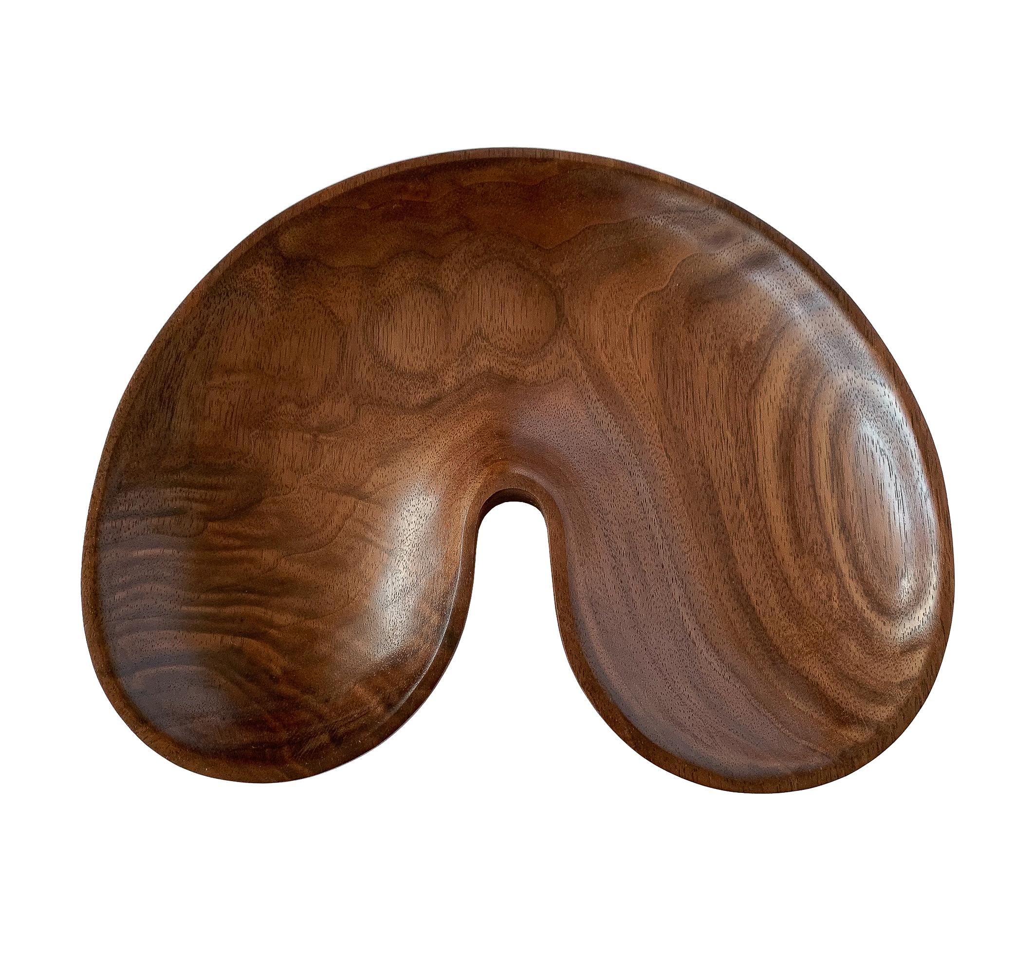 Sculptural Hand Carved Walnut Bowl by Foxwood Co.