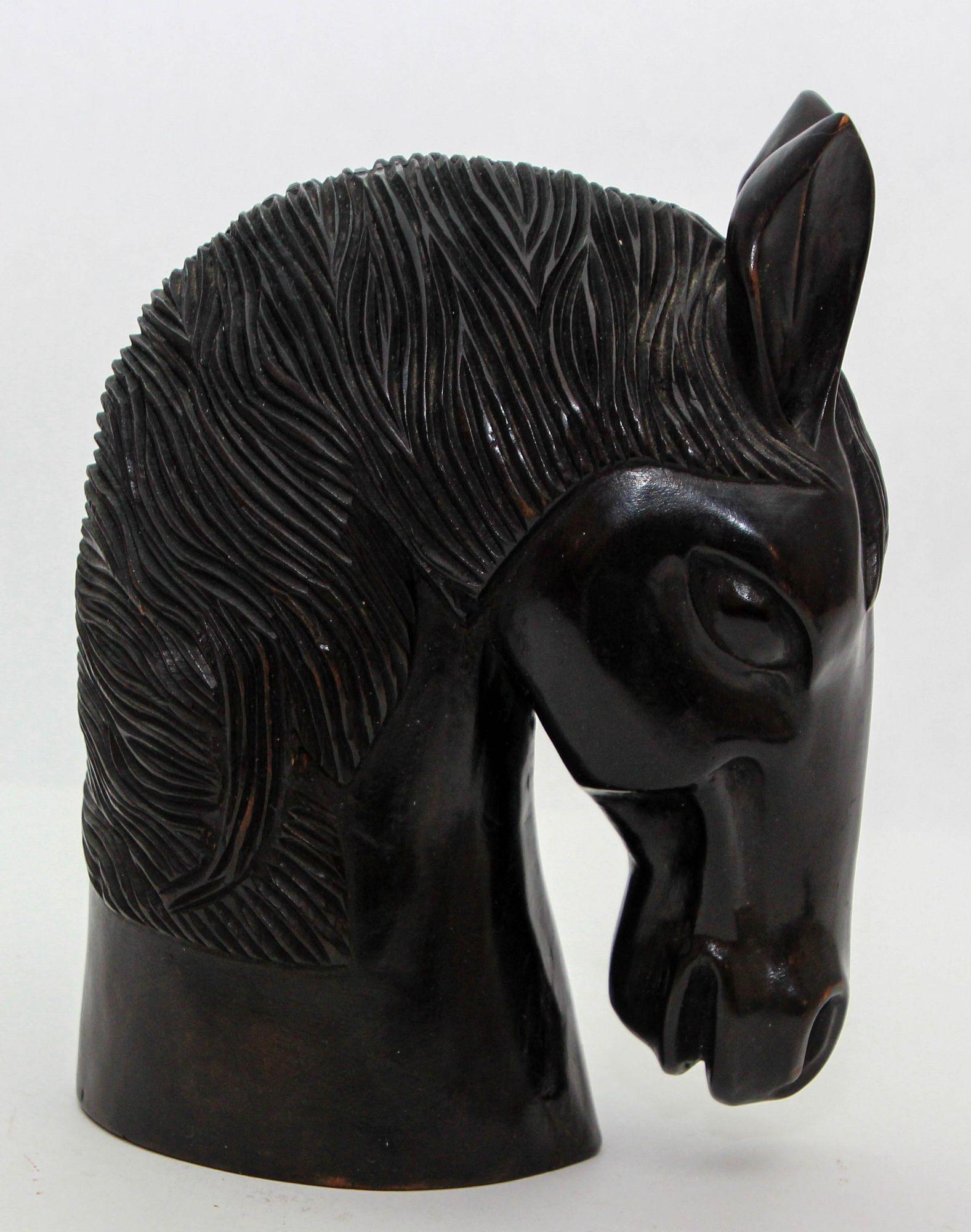 1950s Vintage Hand-Carved Wood Horse Head Sculpture
This stunning sculpture features a hand-carved horse head crafted from a single piece of wood, showcasing exceptional craftsmanship and excellent condition.
Large and decorative, this 1950s wood