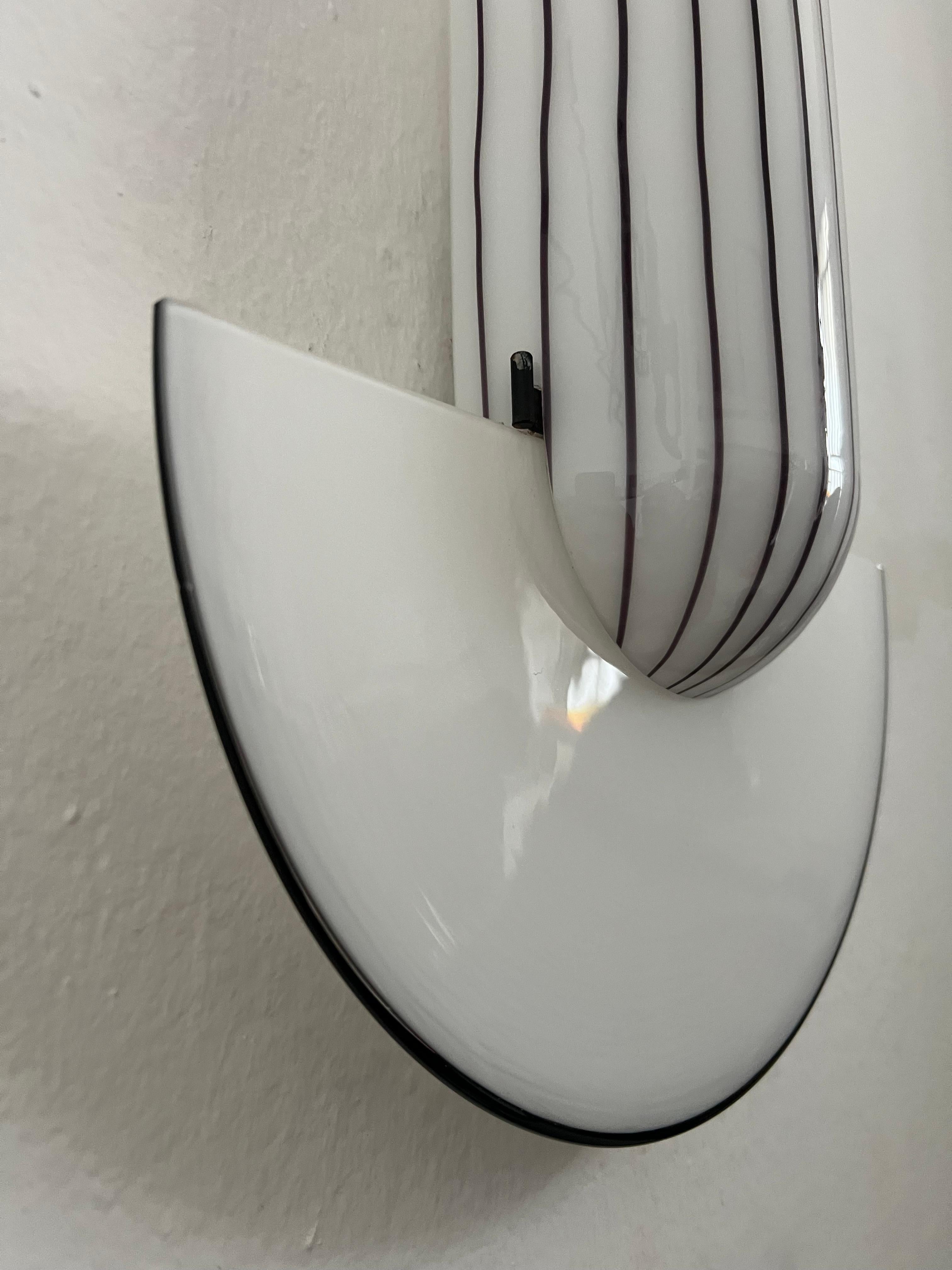 Sculptural hand decorated wall light  by Vistosi Murano, rare glass art piece For Sale 3