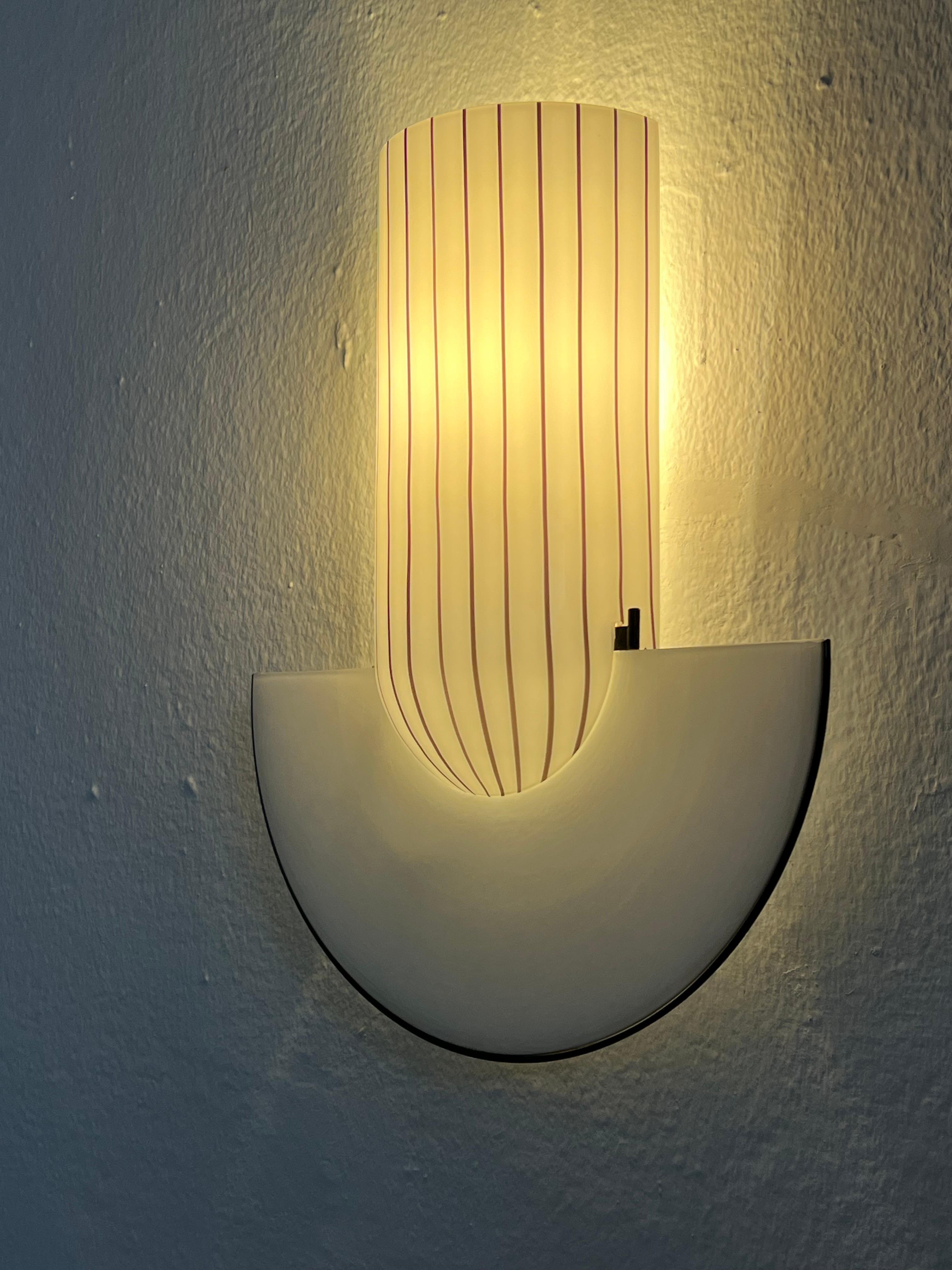 Sculptural hand decorated wall light  by Vistosi Murano, rare glass art piece For Sale 6
