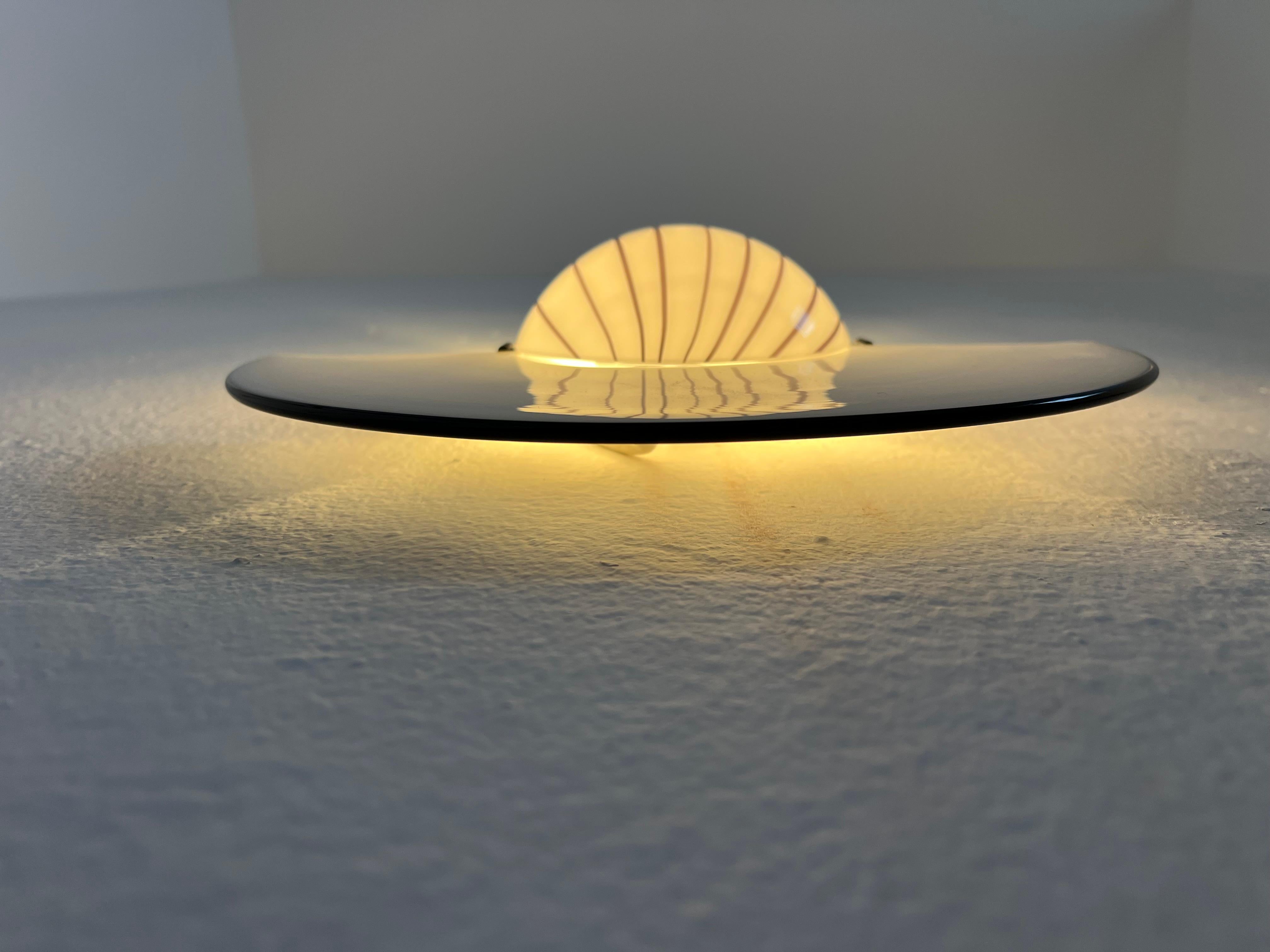 Sculptural hand decorated wall light  by Vistosi Murano, rare glass art piece For Sale 8