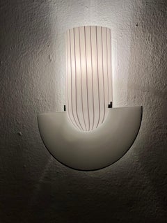 Sculptural hand decorated wall light  by Vistosi Murano, rare glass art piece