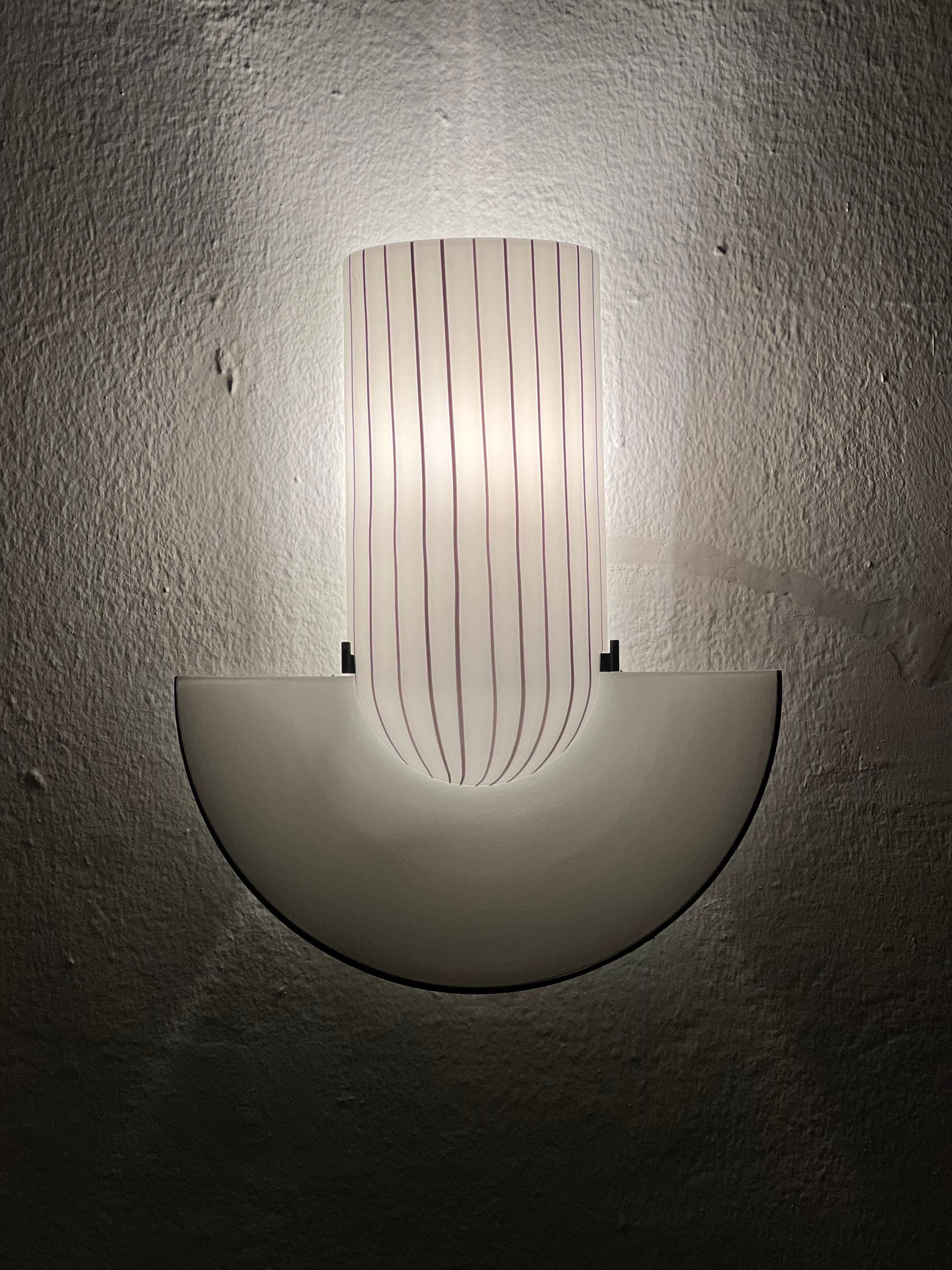 Italian Sculptural hand decorated wall light  by Vistosi Murano, rare glass art piece For Sale