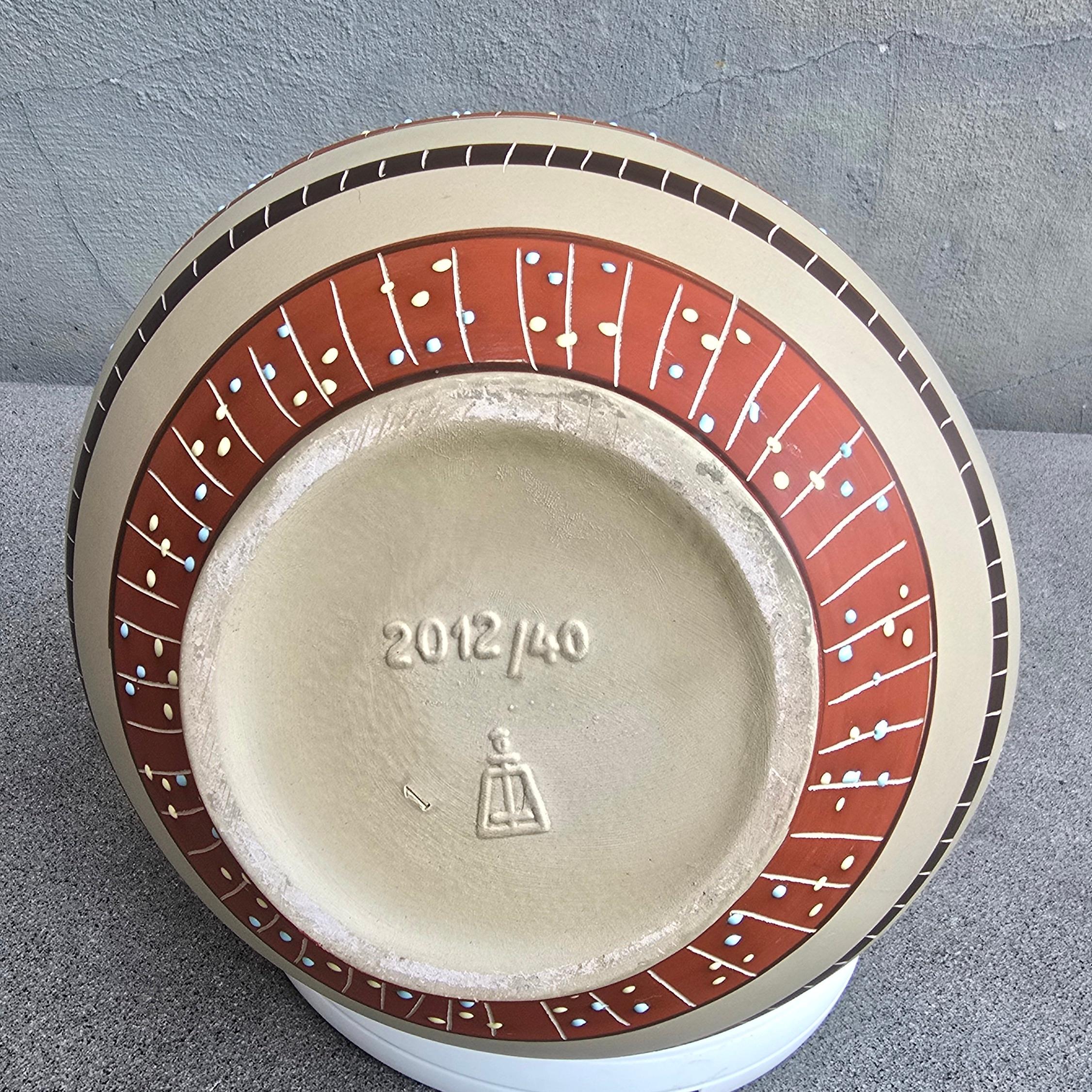 Vase sculptural en grès peint à la main, Eds-Keramik Benshausen, Allemagne, années 1970 en vente 3