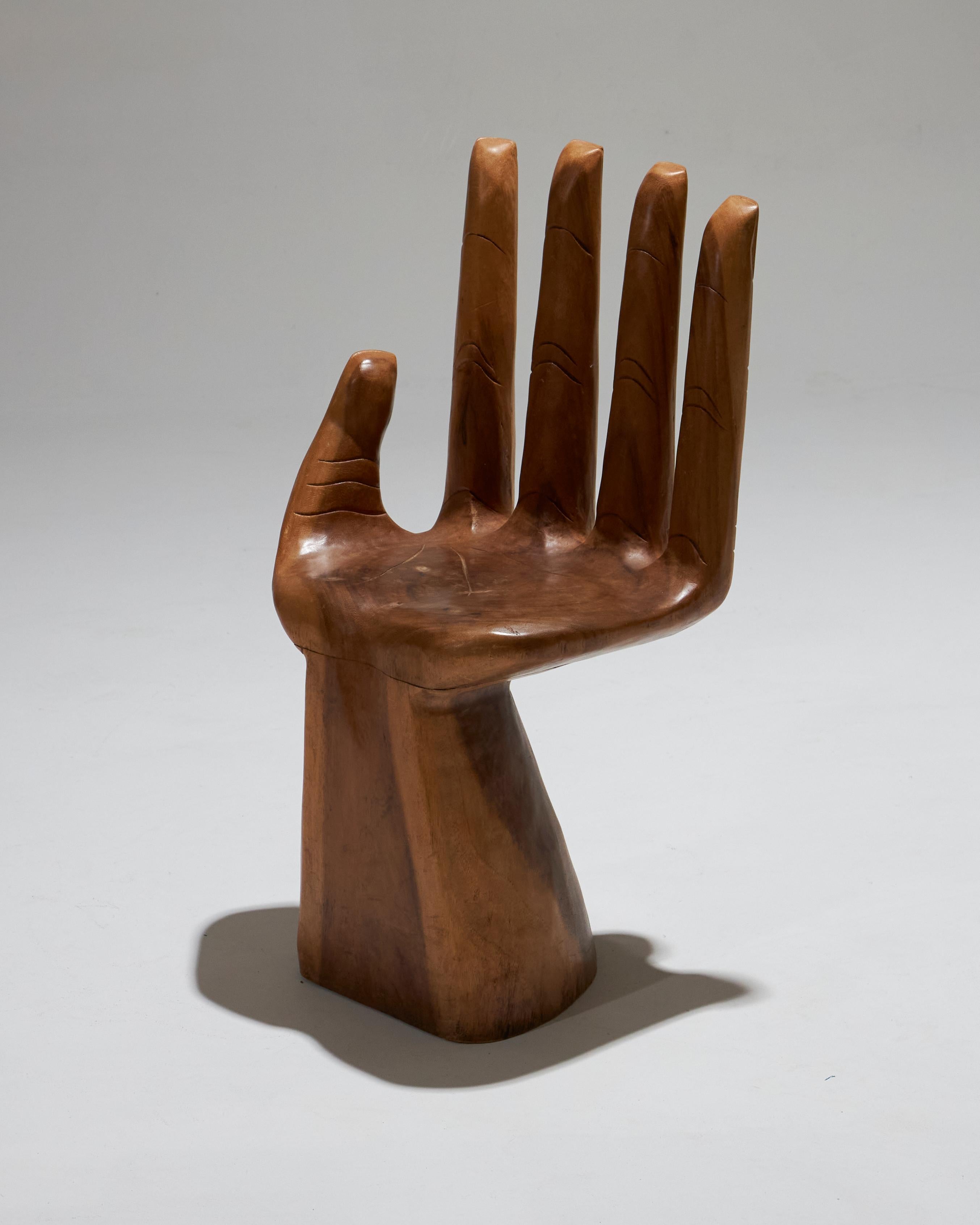 Sculptural Hand-Shaped Armchair in Wood, 1960 7