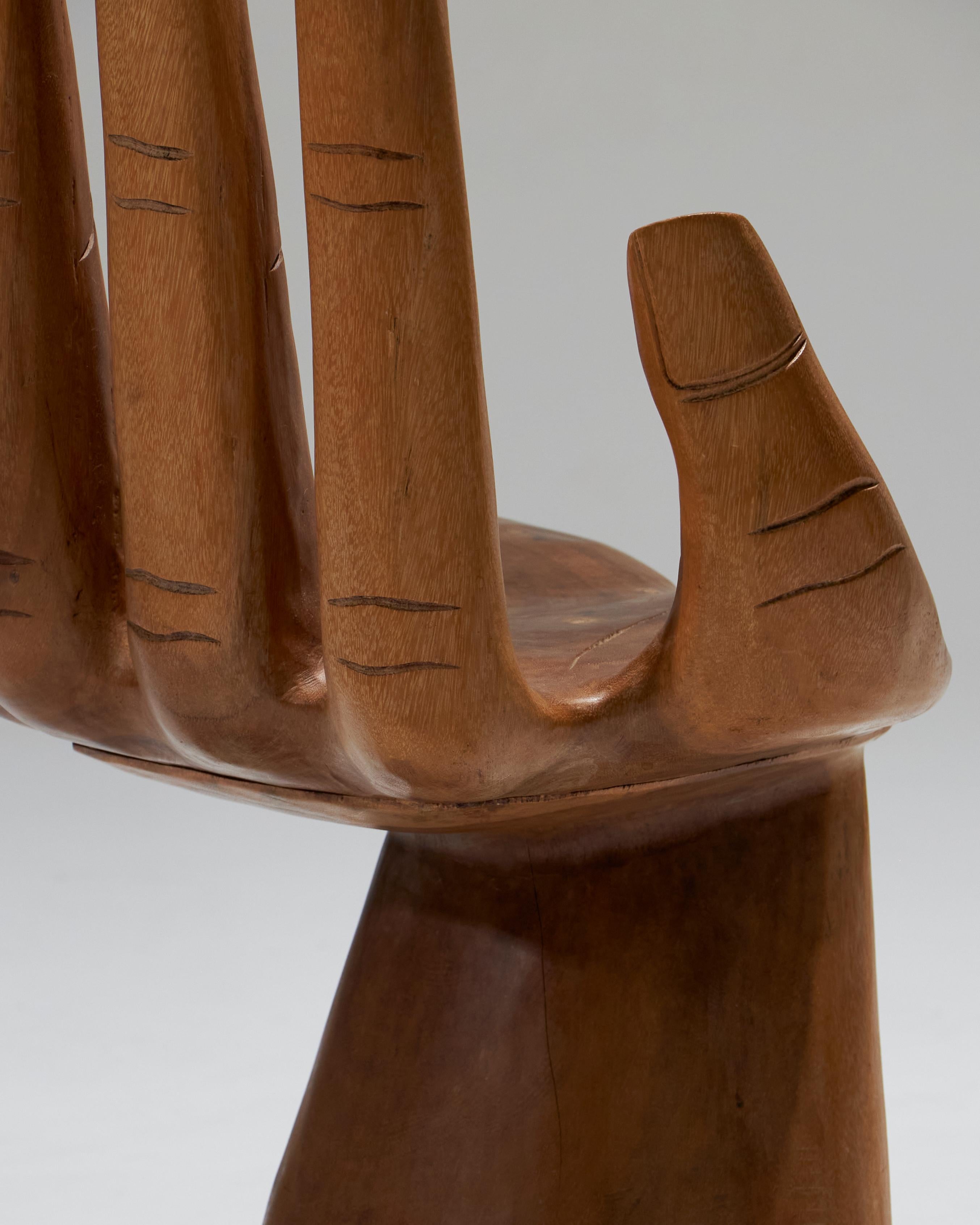 Sculptural Hand-Shaped Armchair in Wood, 1960 8
