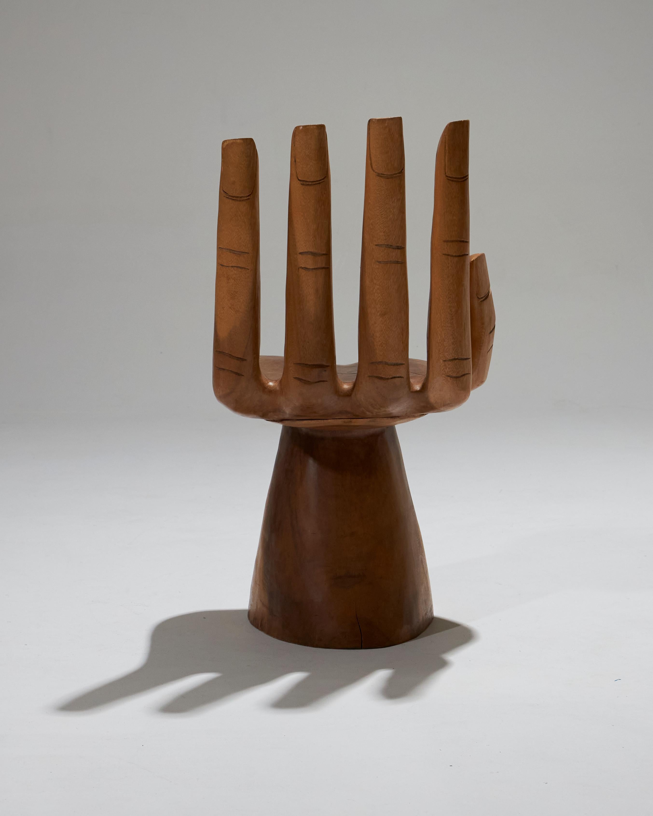 Sculptural Hand-Shaped Armchair in Wood, 1960 2