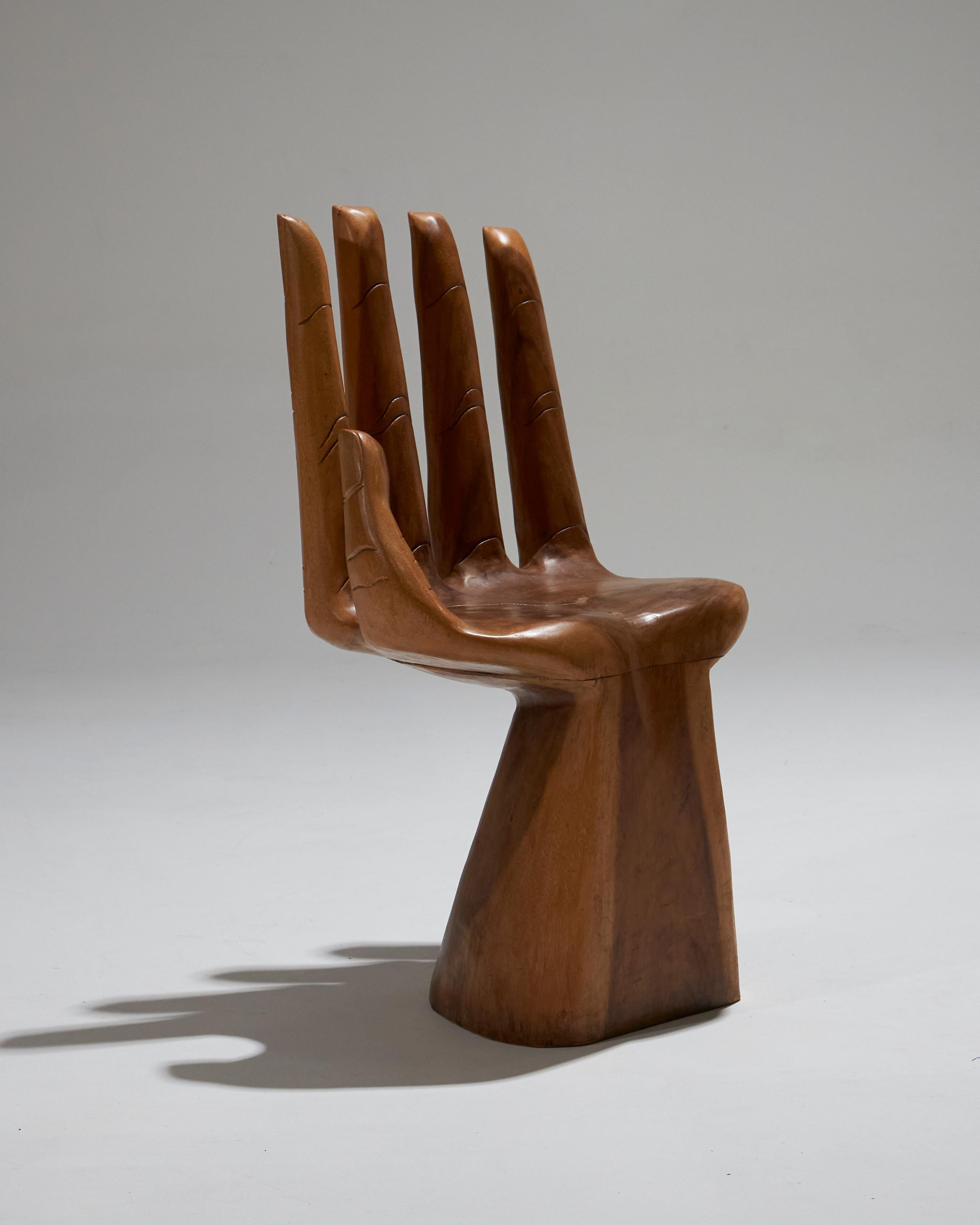 Sculptural Hand-Shaped Armchair in Wood, 1960 5