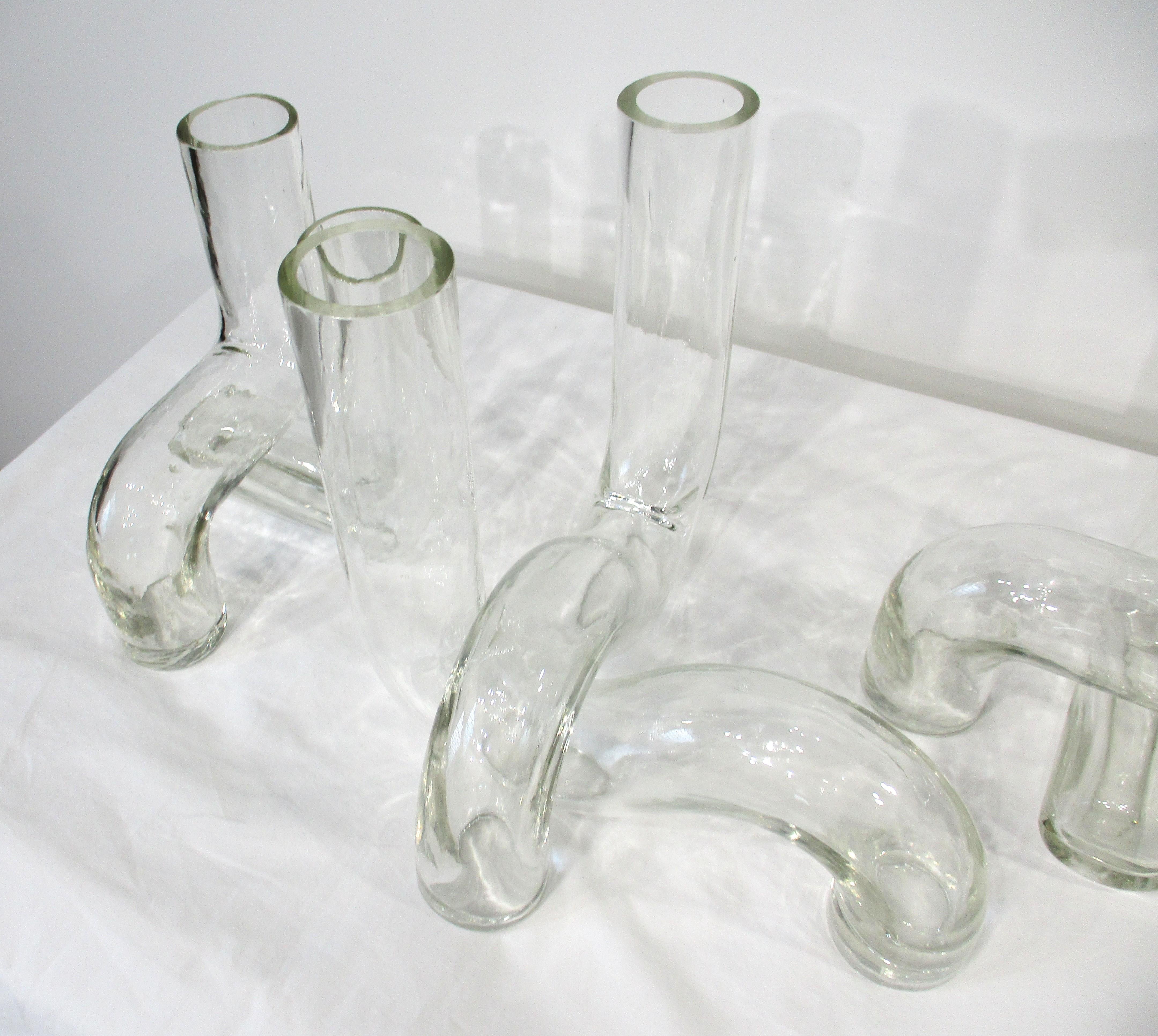 Set di centrotavola scultoreo con vaso a puzzle in vetro soffiato a mano in vendita 1