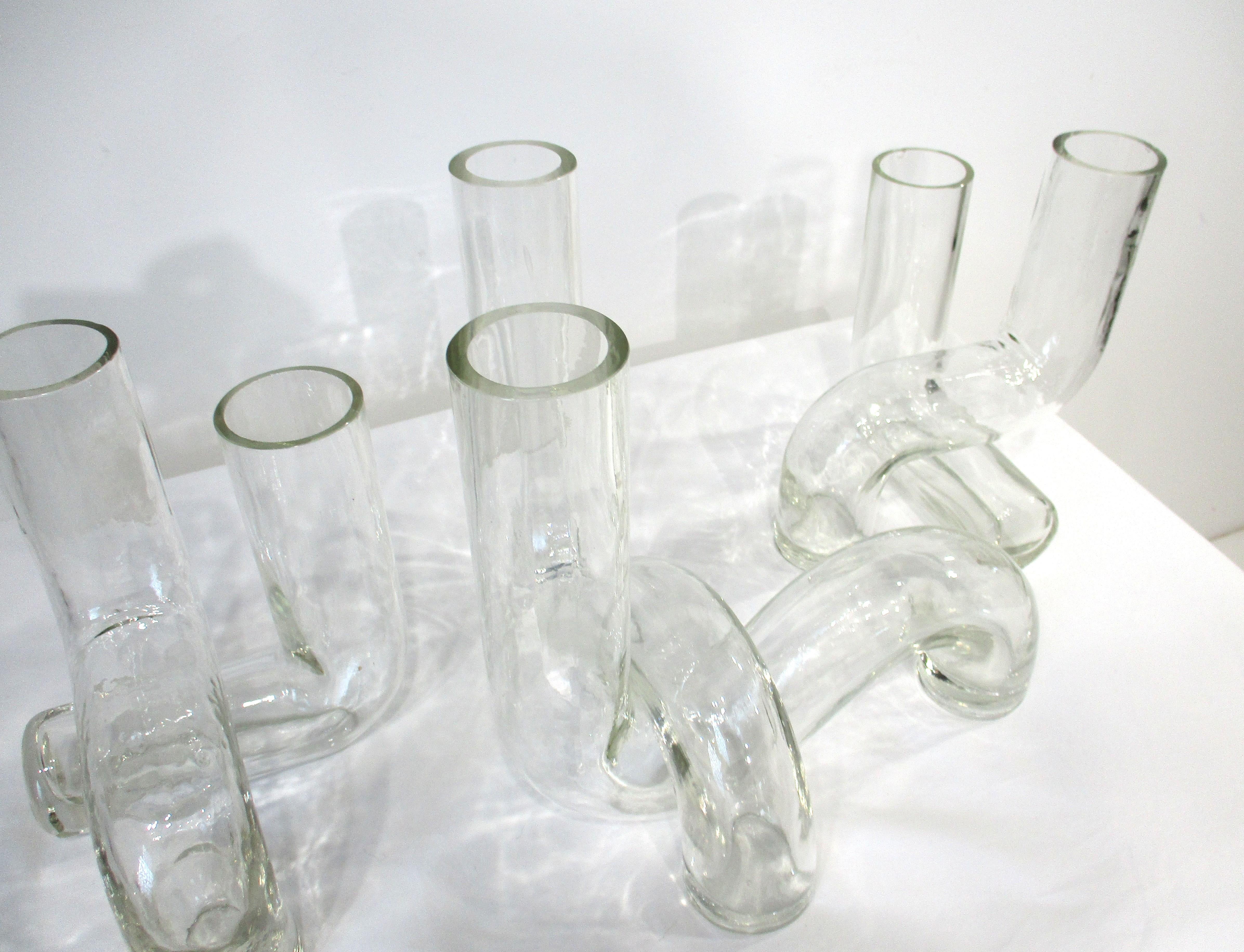 Set di centrotavola scultoreo con vaso a puzzle in vetro soffiato a mano in vendita 2