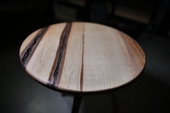 Sculptural Handcrafted Three-Legged Side Table in Solid Ash