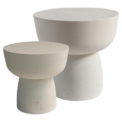 Sculptural Handmade Concrete, Marble & Stone Table ''MUSHROOM SOLID'' Size Tall