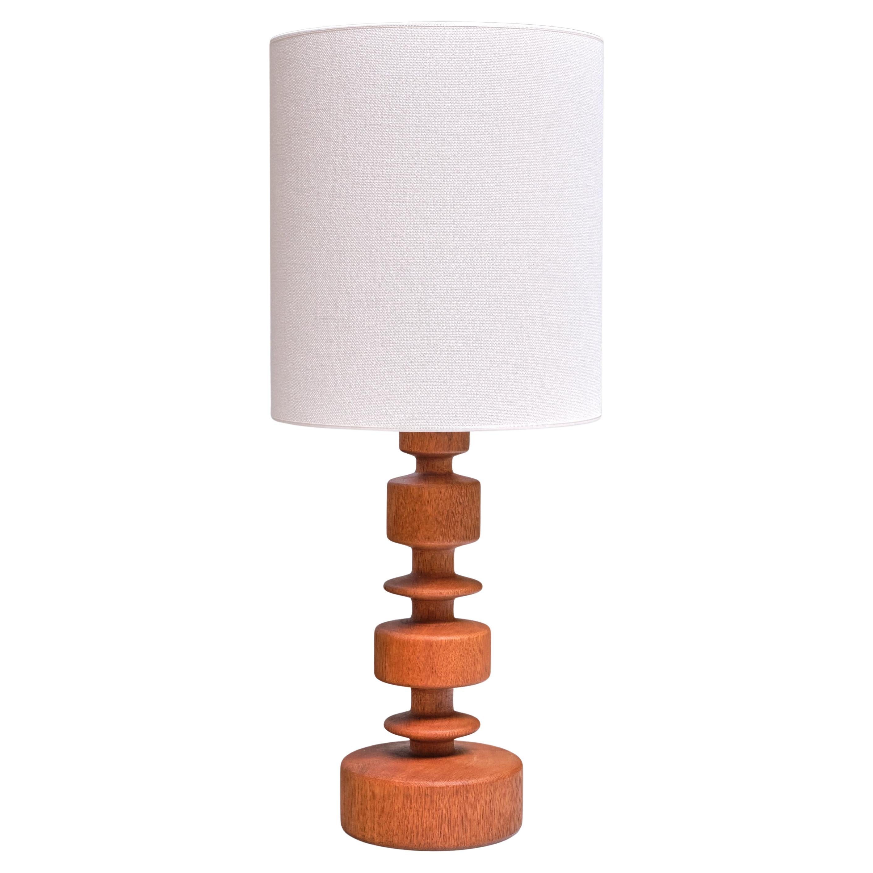 Sculptural Hans Bergström Oak Table Lamp, Model 762, Ateljé Lyktan, Sweden 1960s