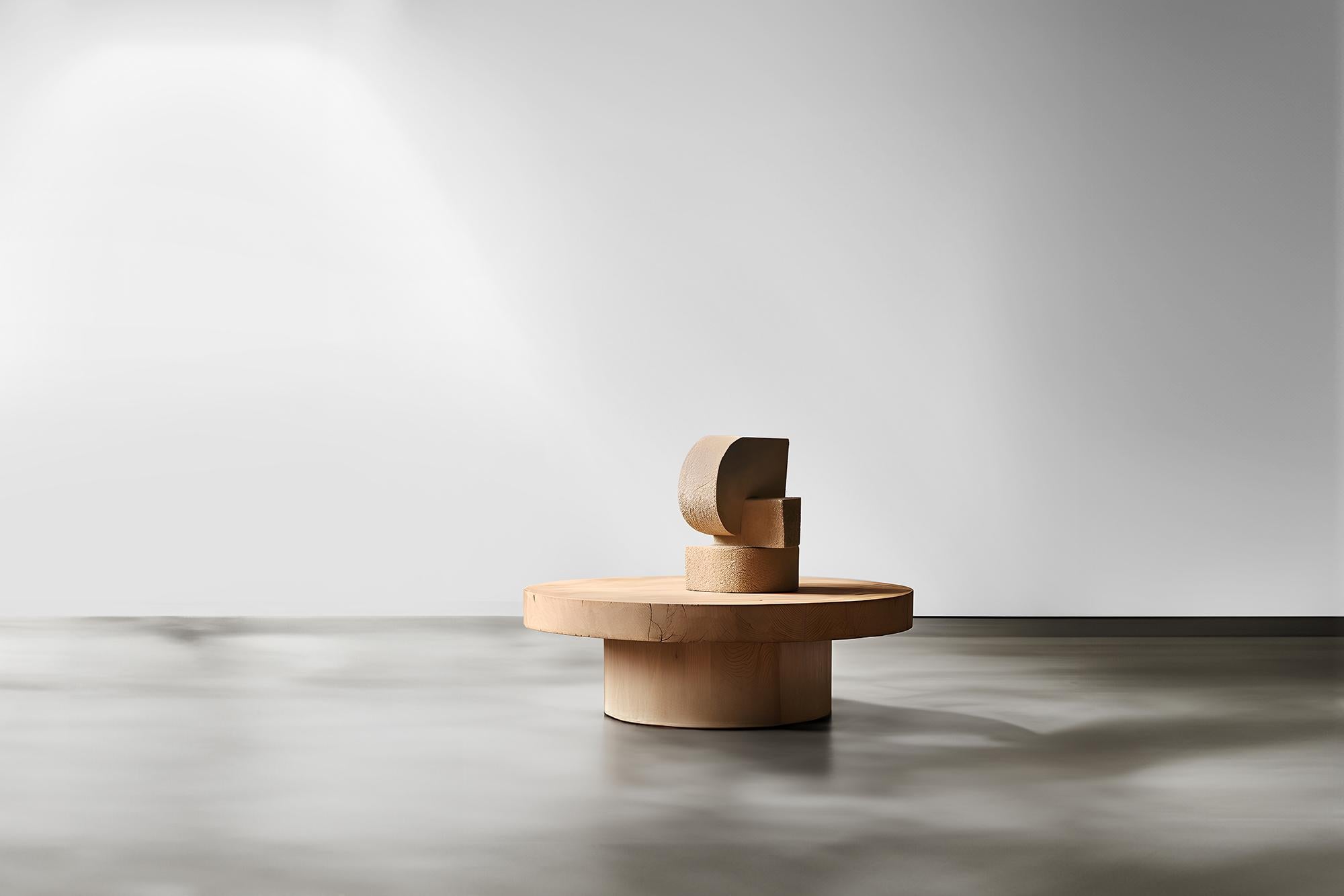 Sculptural Harmony Unseen Force #47: Joel Escalona's Oak Coffee Table (Brutalismus) im Angebot