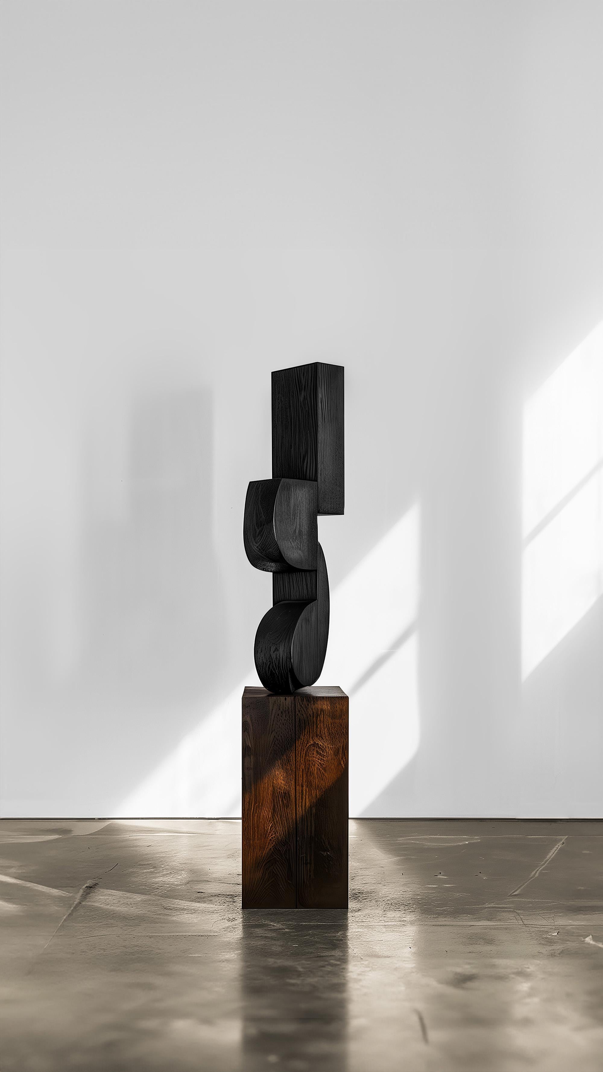 Mexican Sculptural Harmony Unseen Force #47: Joel Escalona's Oak Coffee Table For Sale