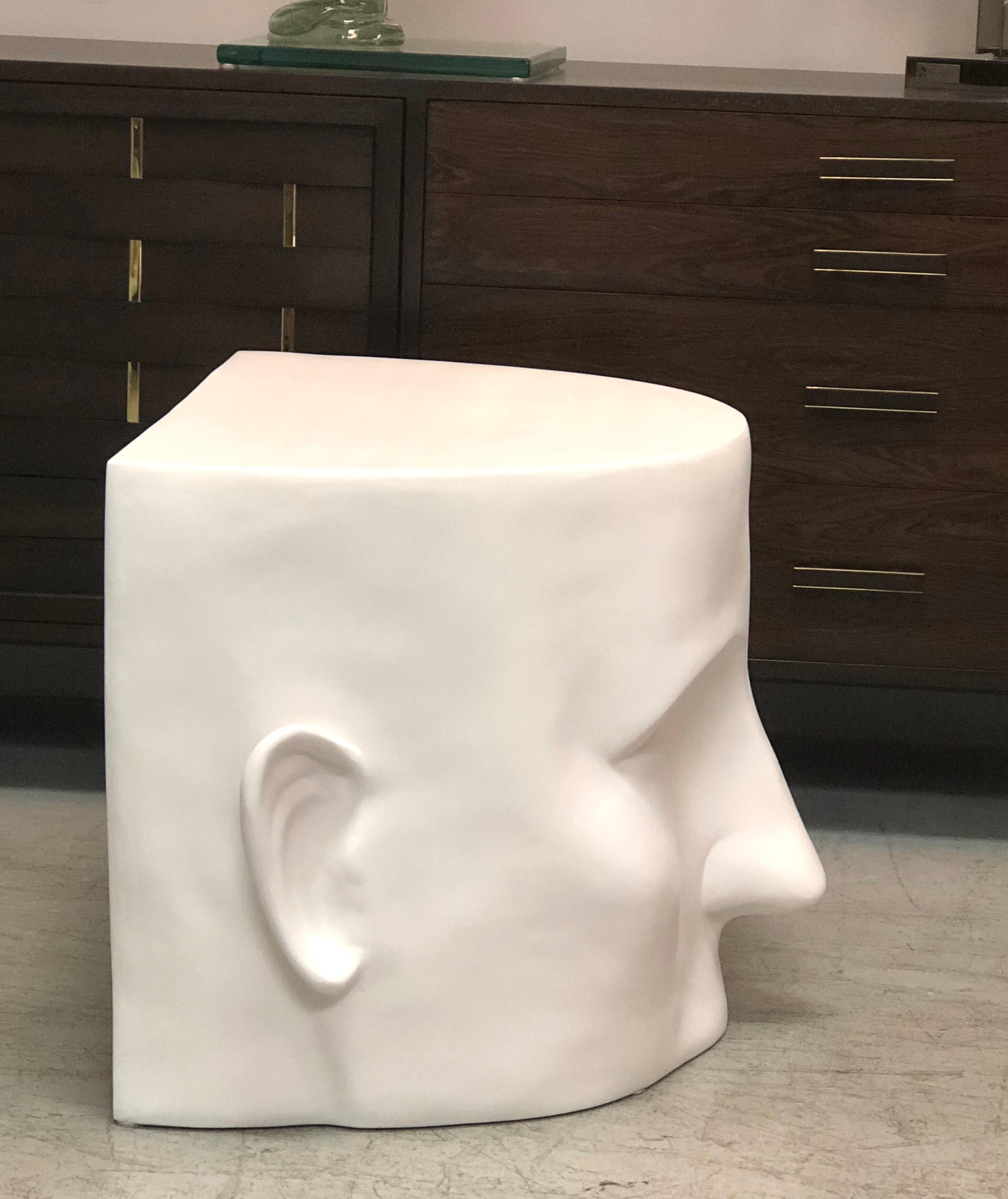 American Sculptural Head Architectural Table Bench, 1980s