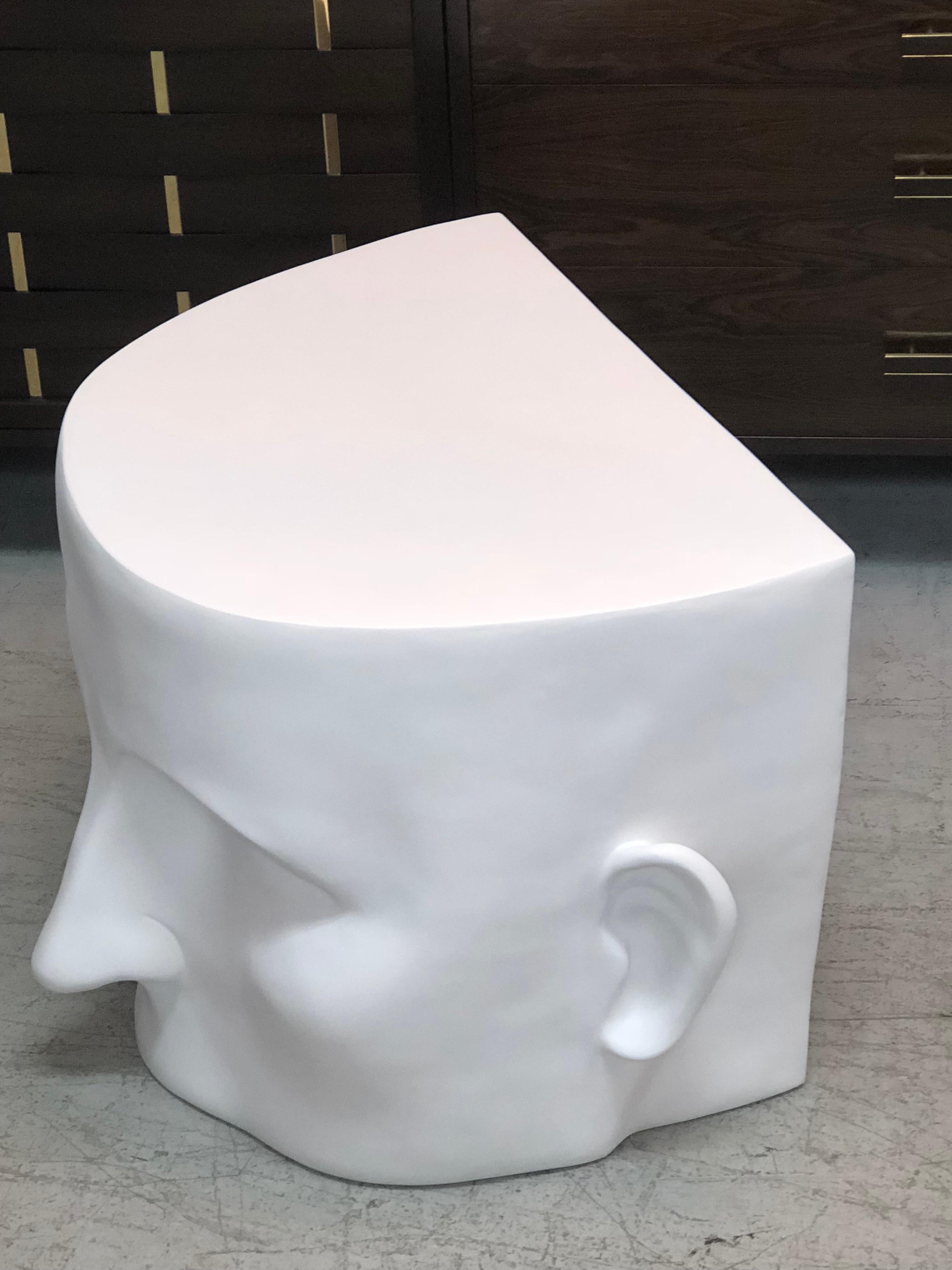 Resin Sculptural Head Architectural Table Bench, 1980s