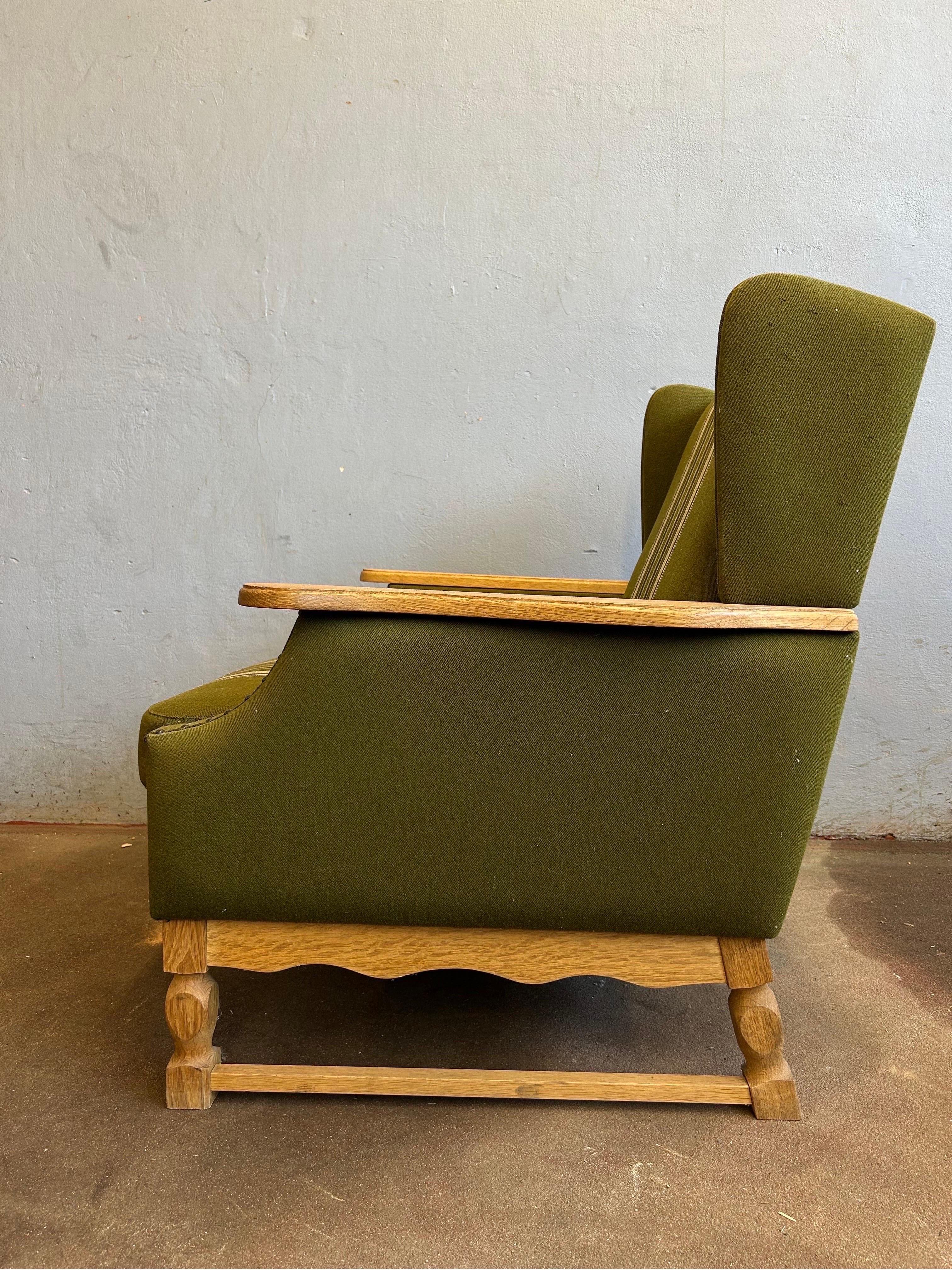 Late 20th Century Sculptural Henry Kjærnulf Lounge Chair in Oak
