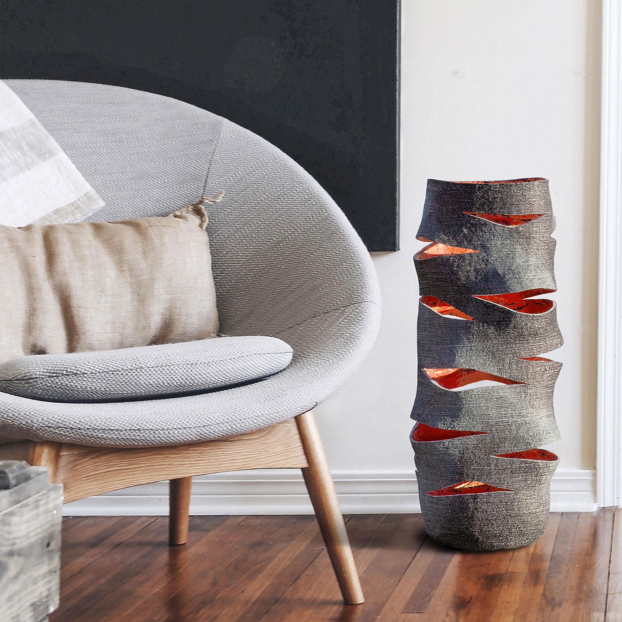 Sculptural High Lantern Vase by Donatas Zukauskas
Unique Piece.
Dimensions: Ø 25 x H 59 cm.
Materials: Recycled paper.

All products are handmade and unique, so they may differ slightly from the image in the photo. Made-to-order creations can be