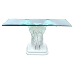 Scultura Hollywood Palm Regency Entry Hall Console Table Tropical Banana Leaf