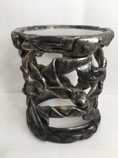 Sculptural Hollywood Regency Ribbon Drinks Side Table, Tony Duquette Style
