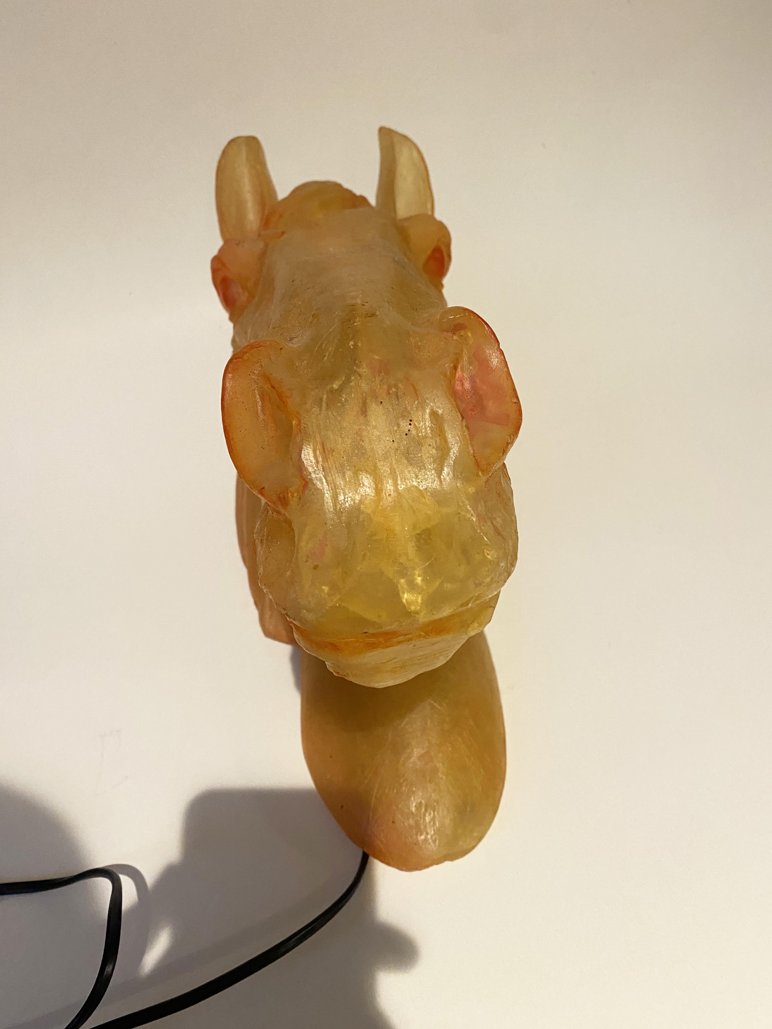 Late 20th Century Sculptural Horse Head Wall Lamp or Sconce in fiberglass, Cazenave style, 1970s. For Sale