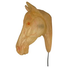 Sculptural Horse Head Wall Lamp or Sconce in fiberglass, Cazenave style, 1970s.