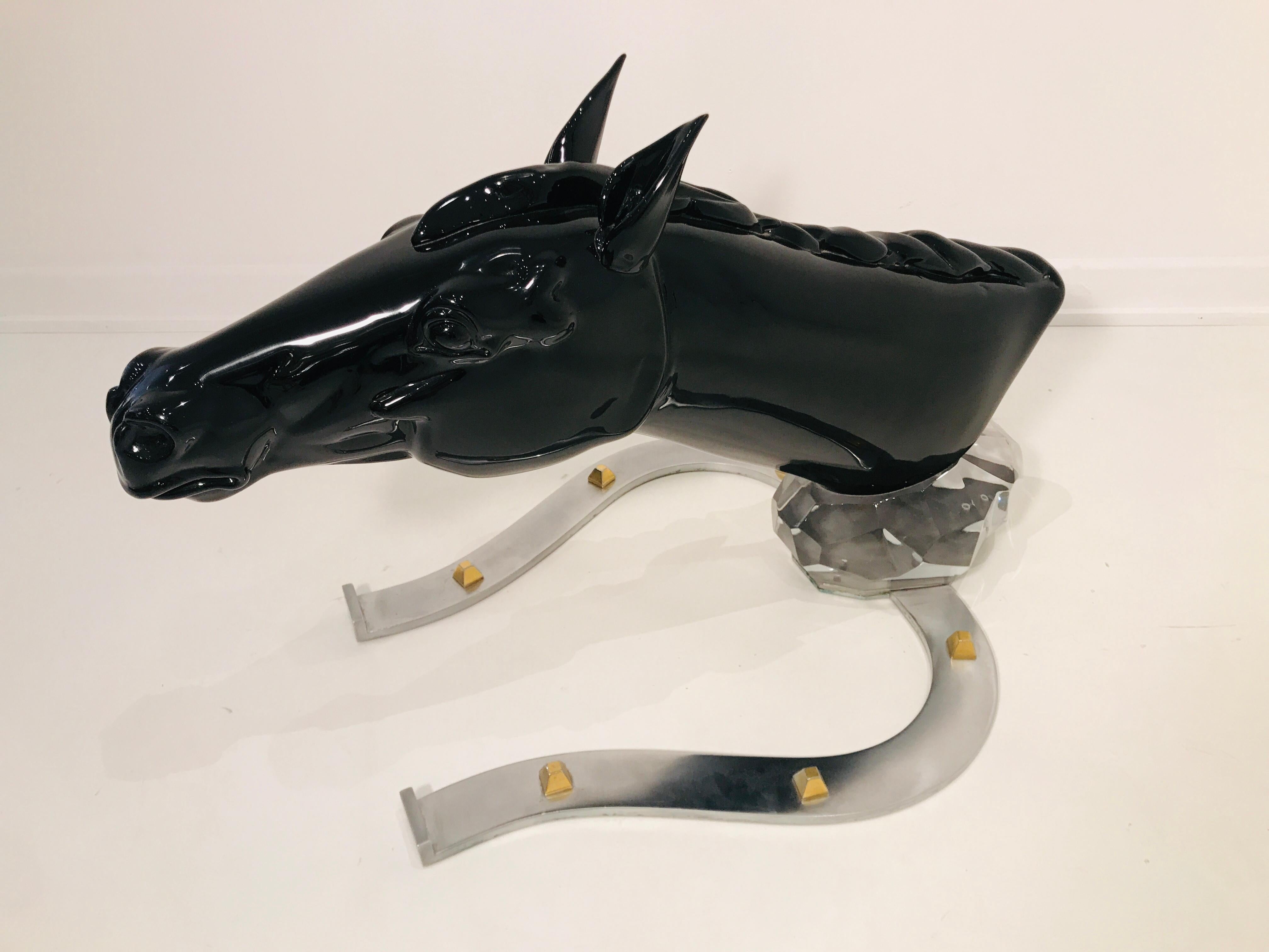 Mid-Century Modern Sculptural Horse in Glass by Pino Signoretto For Sale