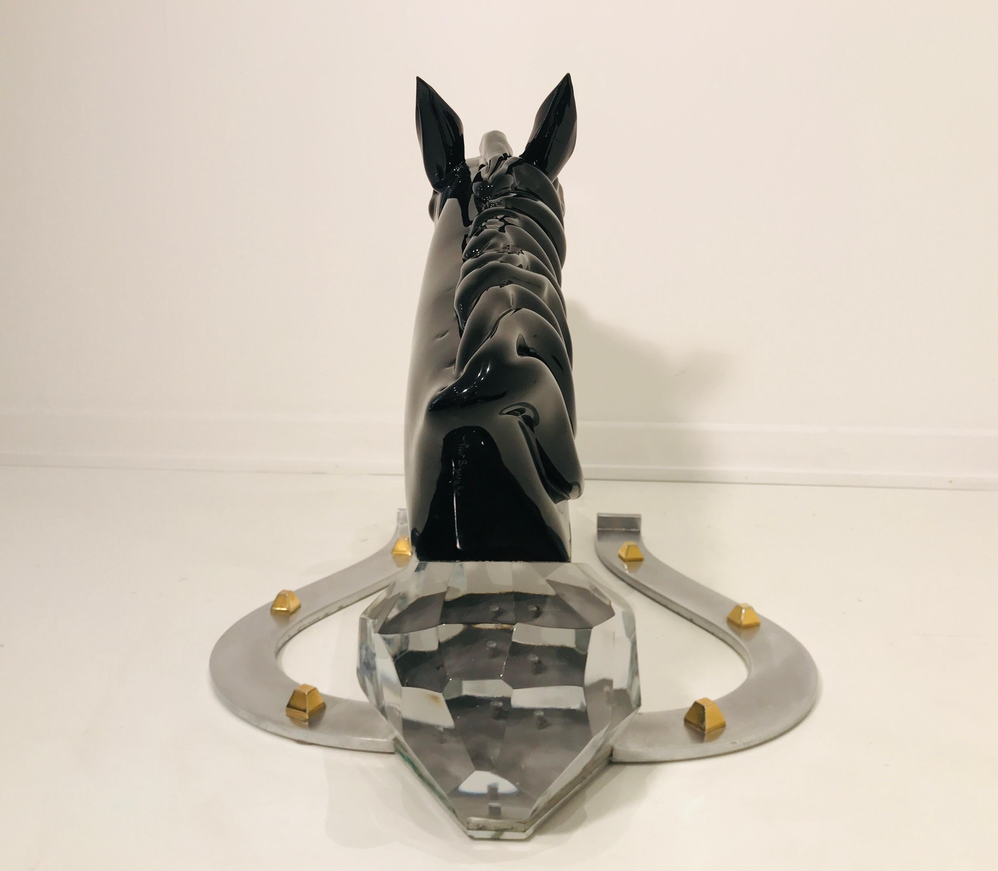 Italian Sculptural Horse in Glass by Pino Signoretto