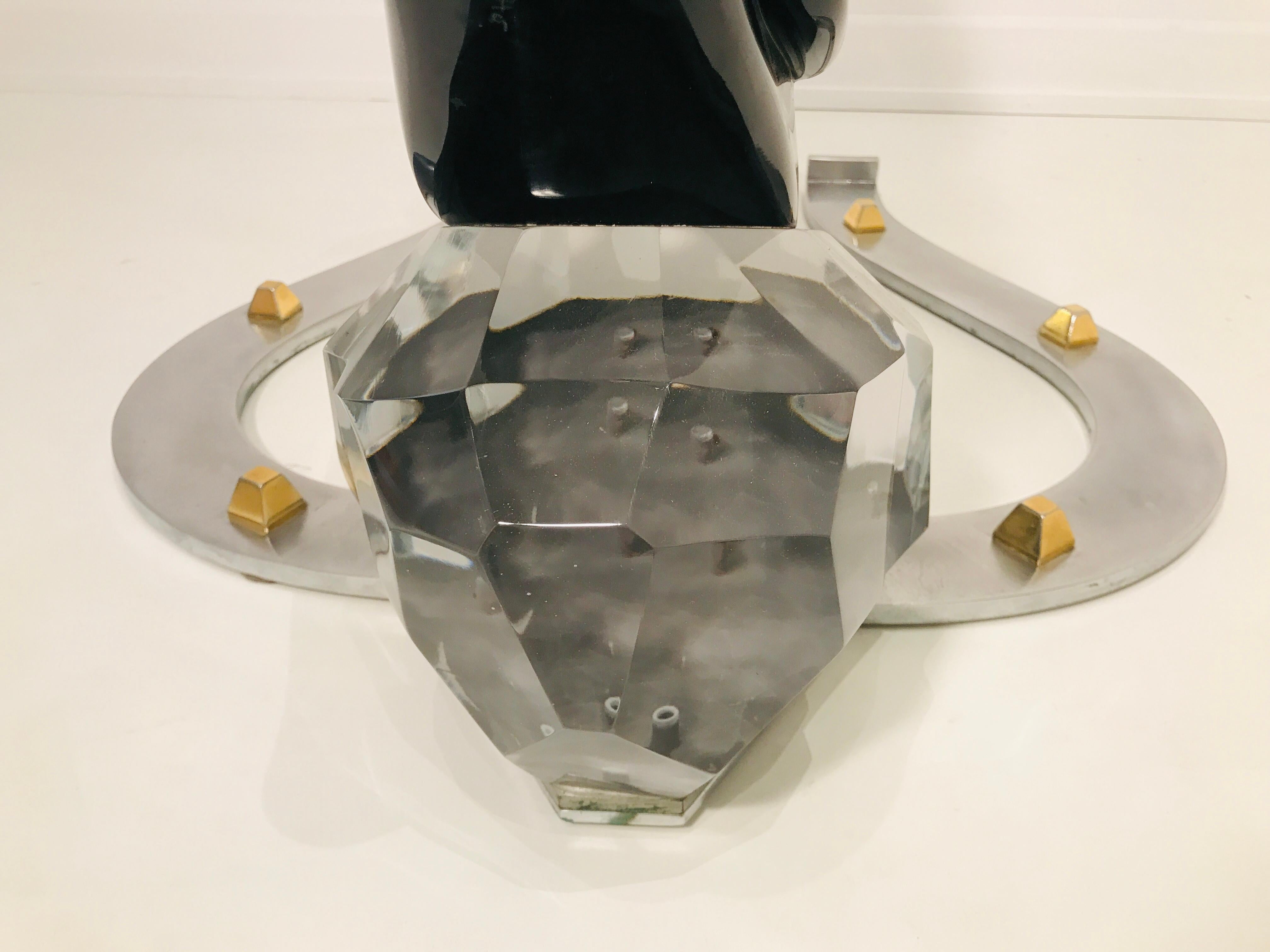 Metal Sculptural Horse in Glass by Pino Signoretto For Sale