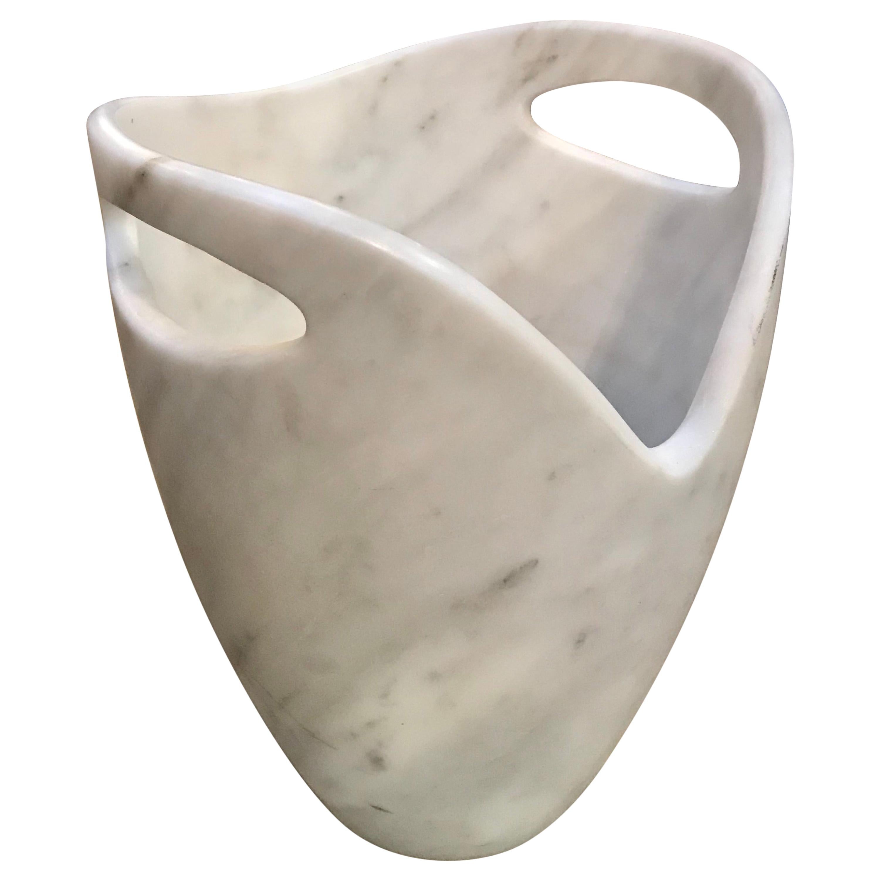 Sculptural Ice Bucket in Carrara Marble, Italy