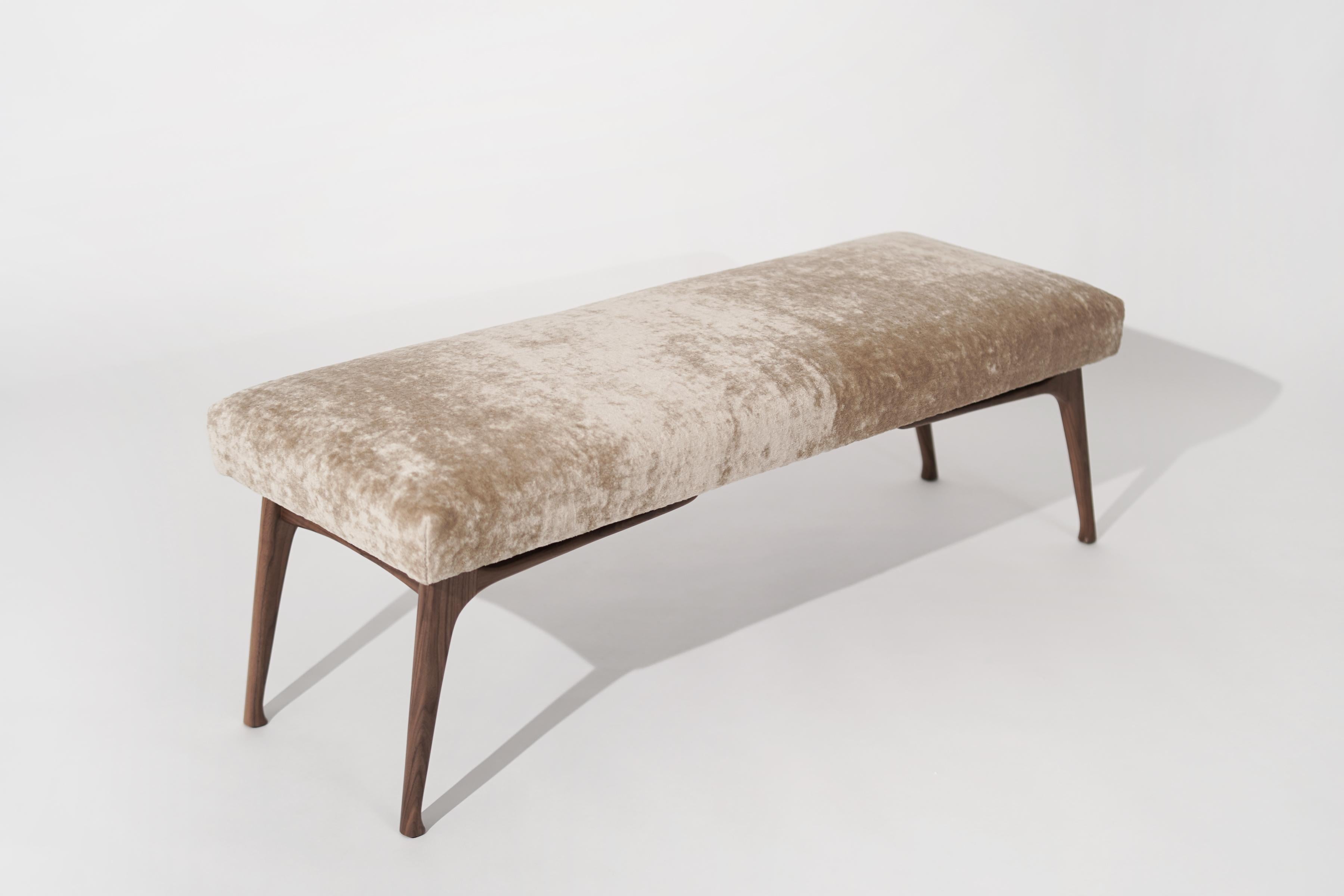 Linen Sculptural ICO Bench by Stamford Modern For Sale