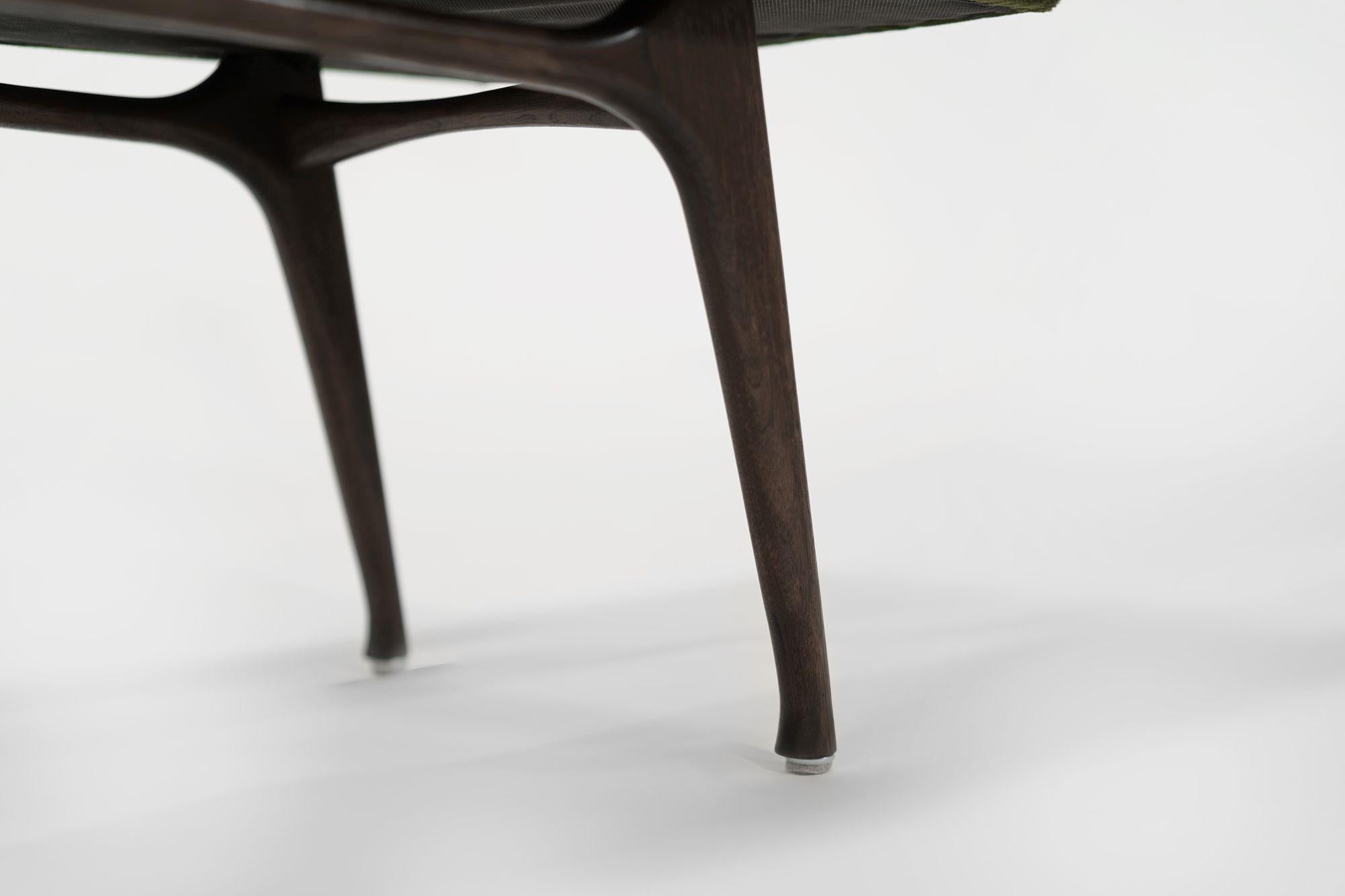 Sculptural ICO Bench Series 72 in Dark Walnut For Sale 3
