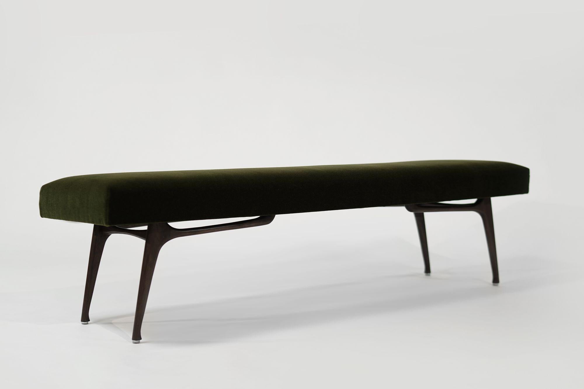 American Sculptural ICO Bench Series 72 in Dark Walnut For Sale