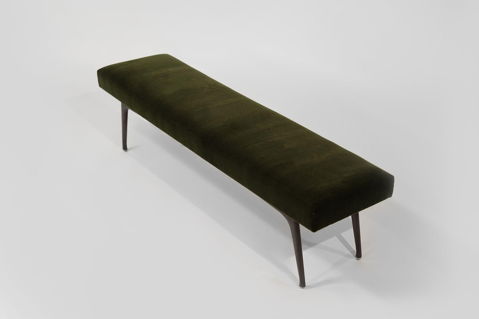 Contemporary Sculptural ICO Bench Series 72 in Dark Walnut For Sale