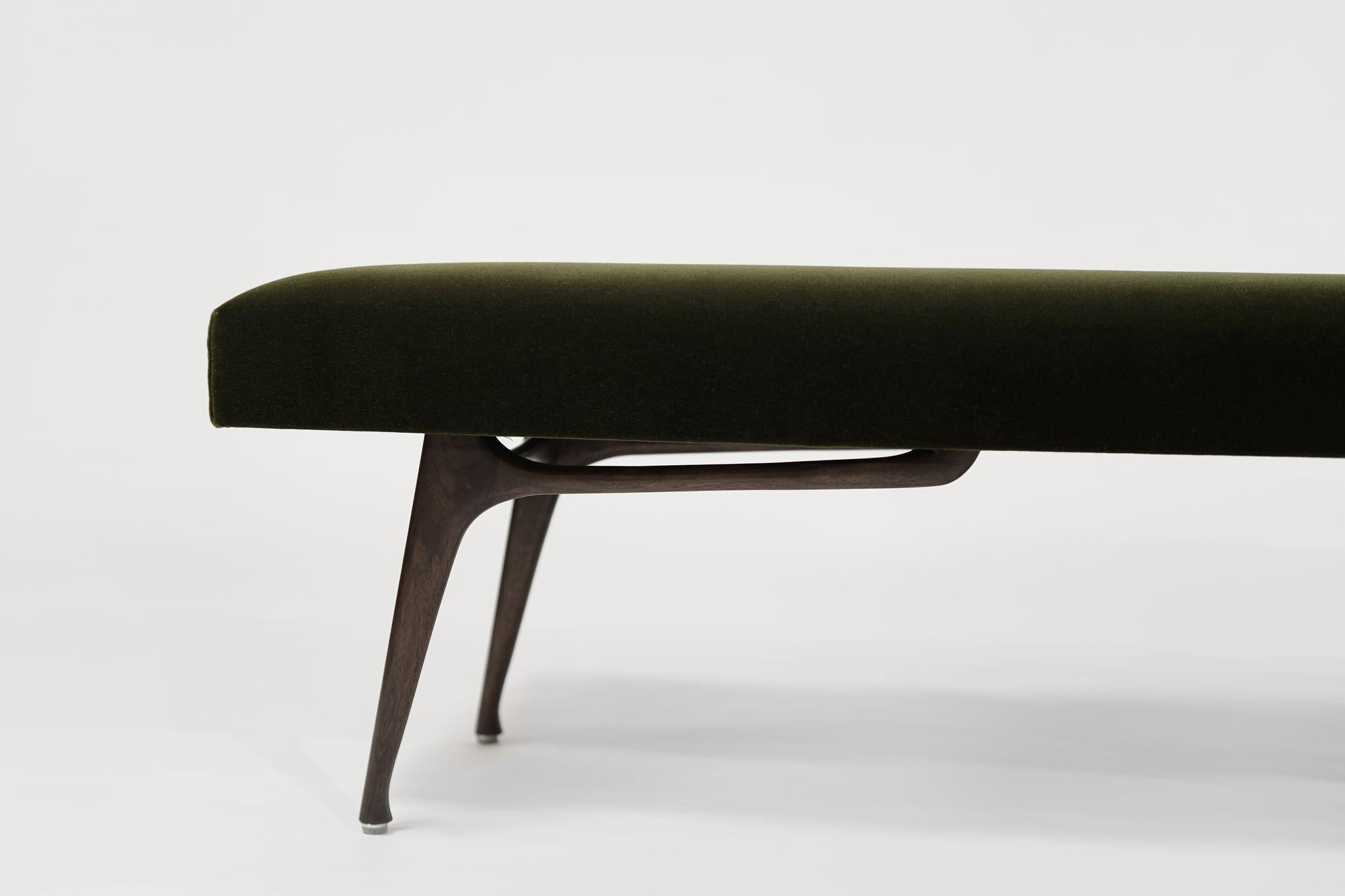 Oak Sculptural ICO Bench Series 72 in Dark Walnut For Sale