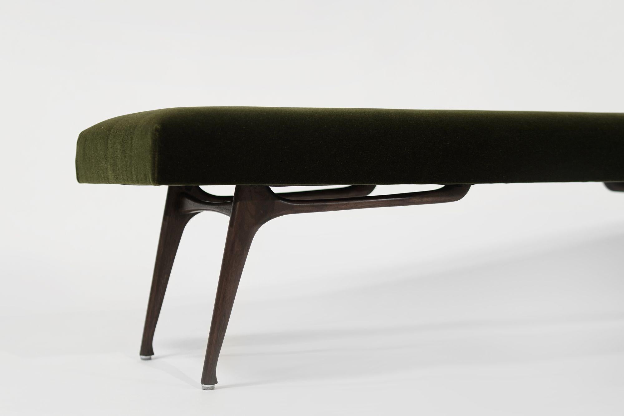 Sculptural ICO Bench Series 72 in Dark Walnut For Sale 1