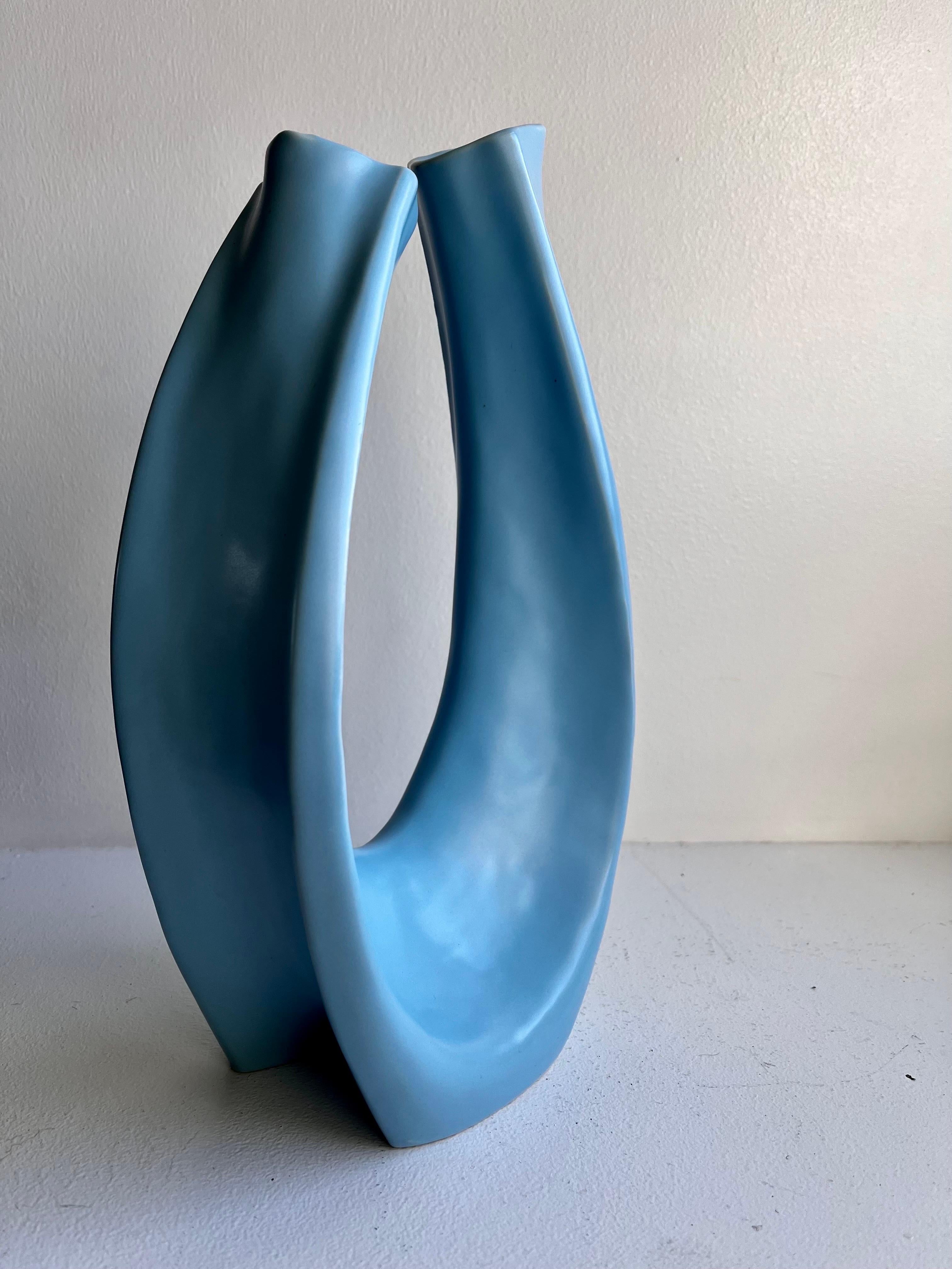 Mid-Century Modern Sculptural Ikebana Ceramic Vase, circa 1965 For Sale