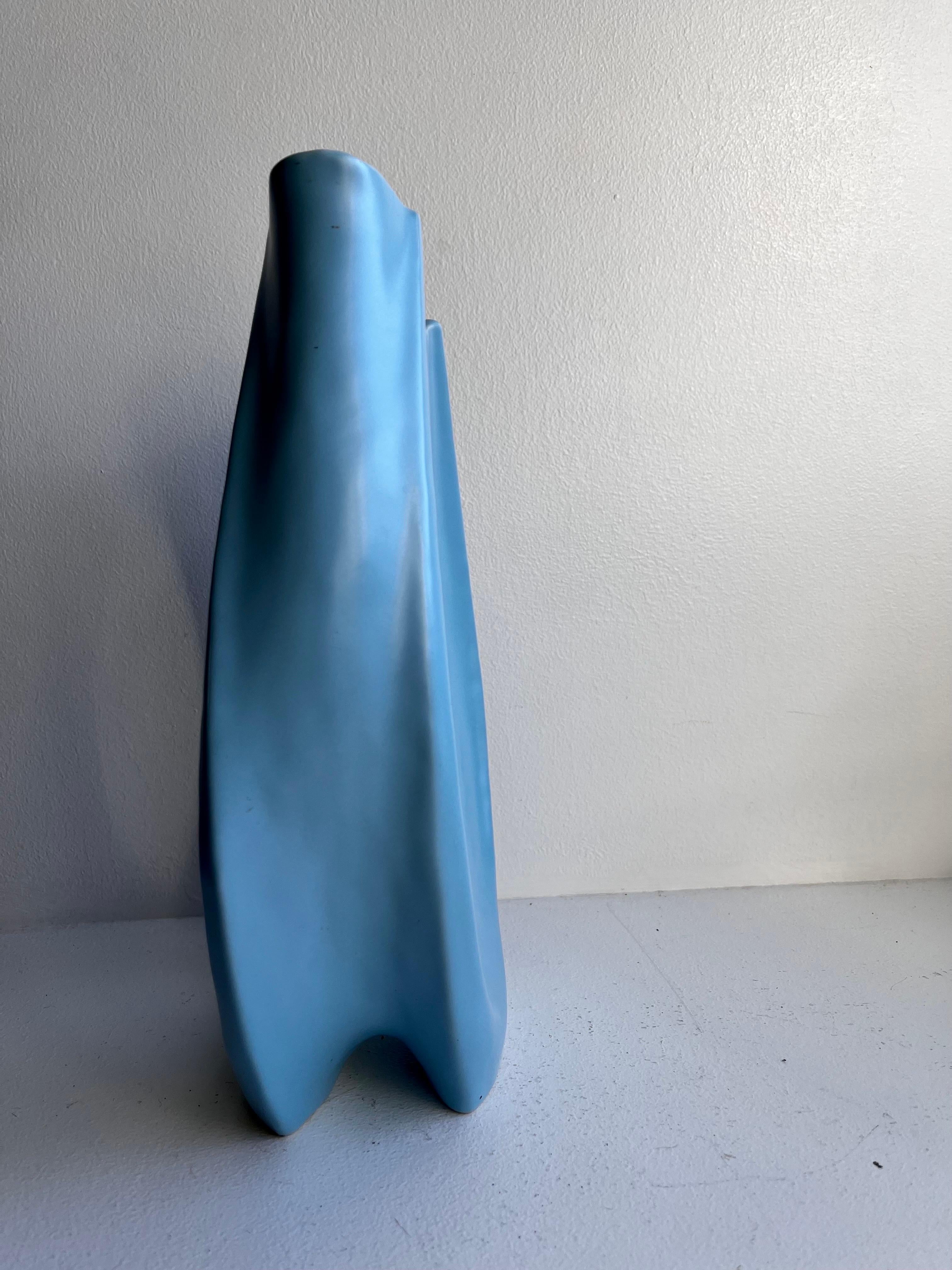 Japanese Sculptural Ikebana Ceramic Vase, circa 1965 For Sale