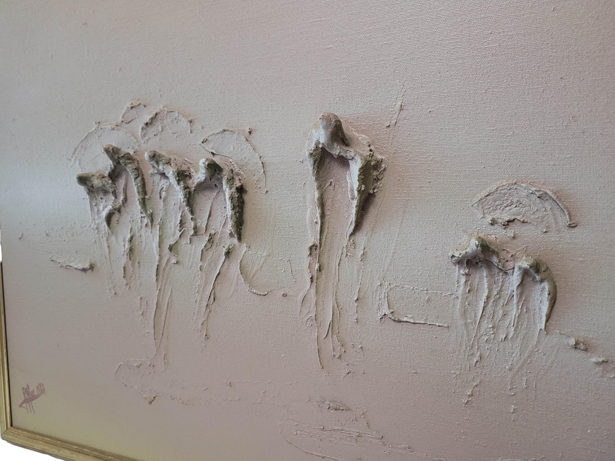 Sculptural Impasto: Set of 3 Abstract Figurative Paintings by Max Roumieu For Sale 5