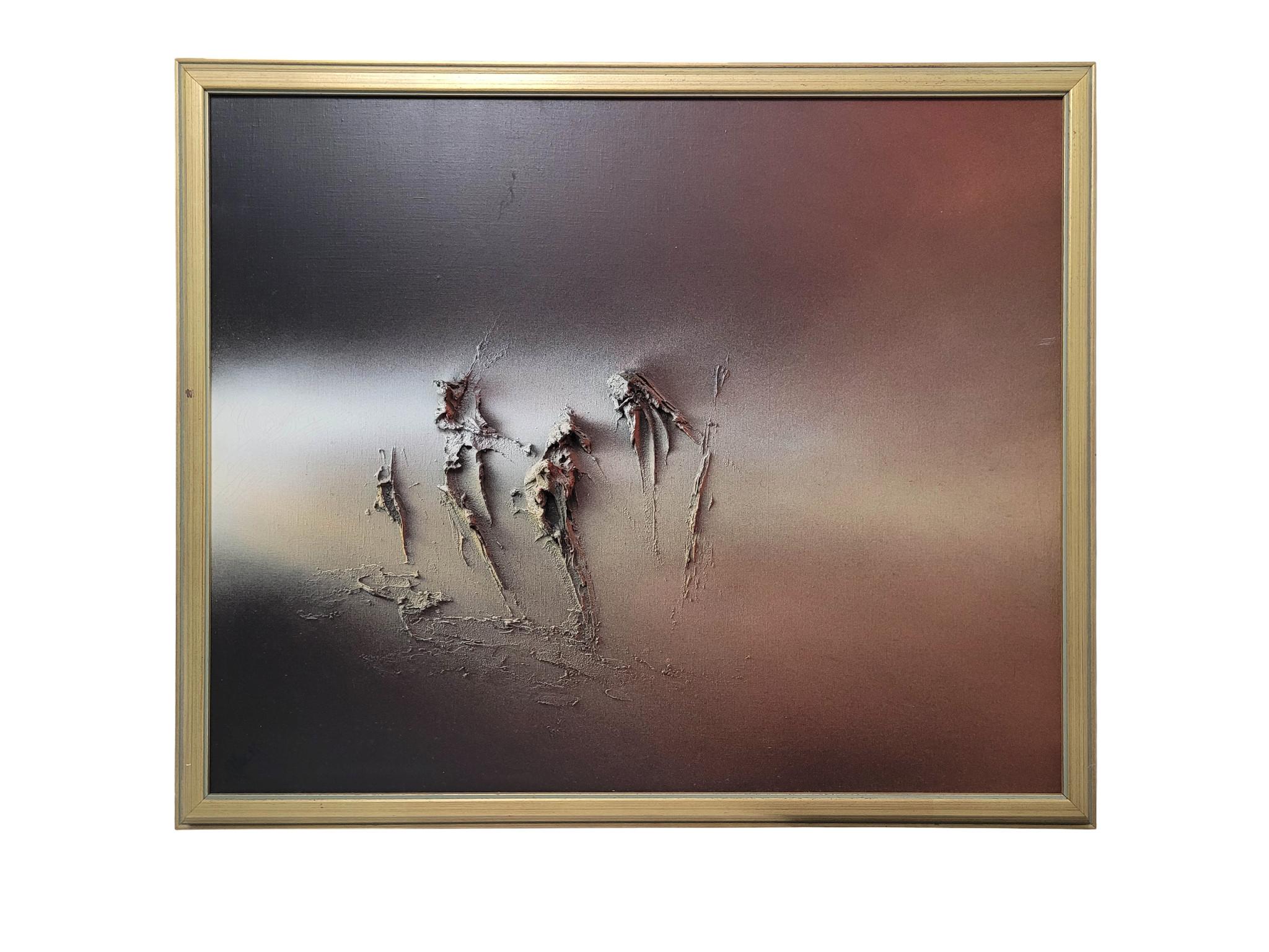 Sculptural Impasto: Set of 3 Abstract Figurative Paintings by Max Roumieu For Sale 9