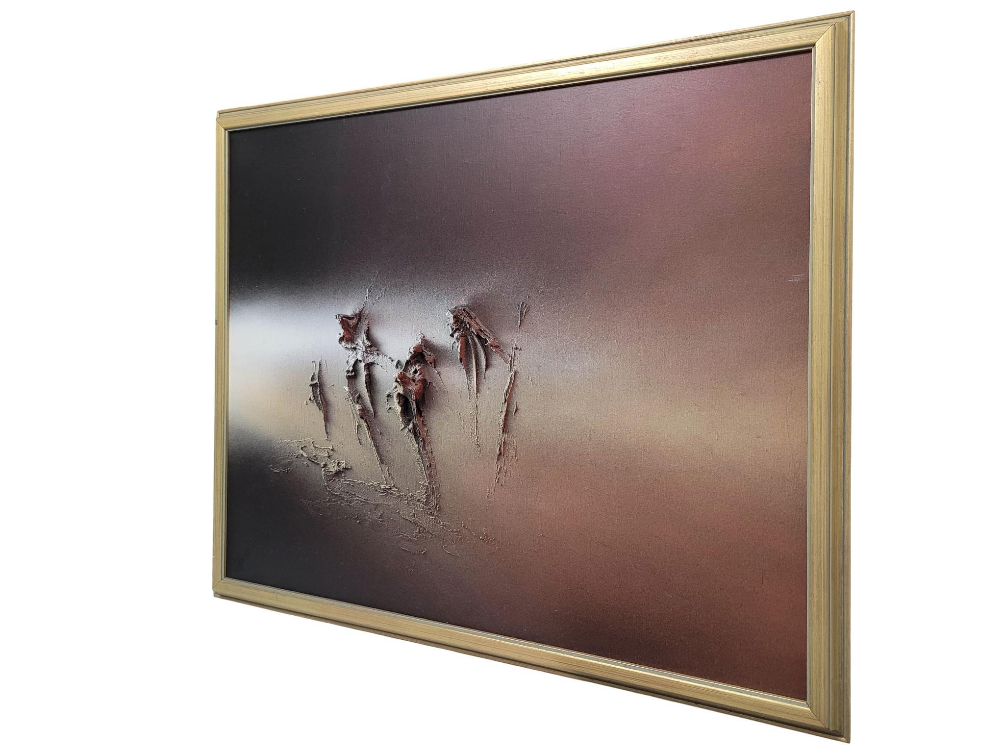Sculptural Impasto: Set of 3 Abstract Figurative Paintings by Max Roumieu For Sale 10