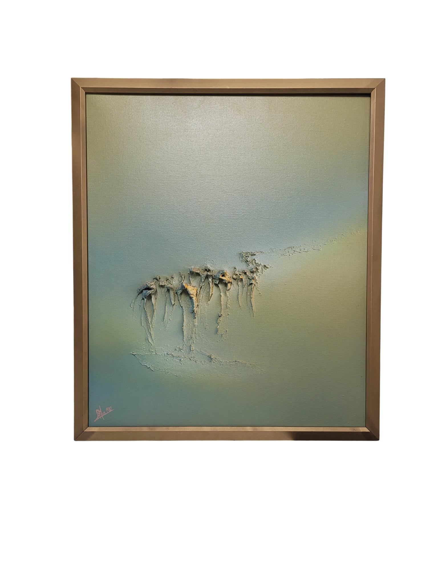 Set of three powerful mixed-media works by Max Roumieu exemplify late 20th-century Materic Art—a form of abstract expressionism defined by the physicality of paint and texture.

Roumieu, active during the 1980s, produced a limited body of highly