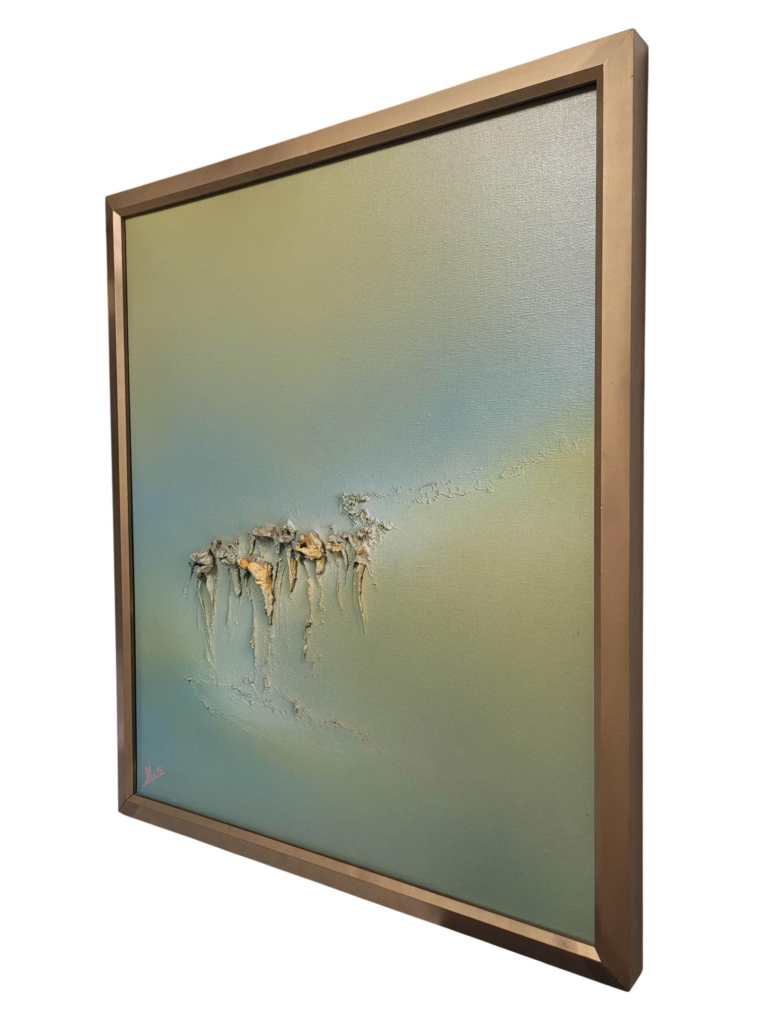 French Sculptural Impasto: Set of 3 Abstract Figurative Paintings by Max Roumieu For Sale