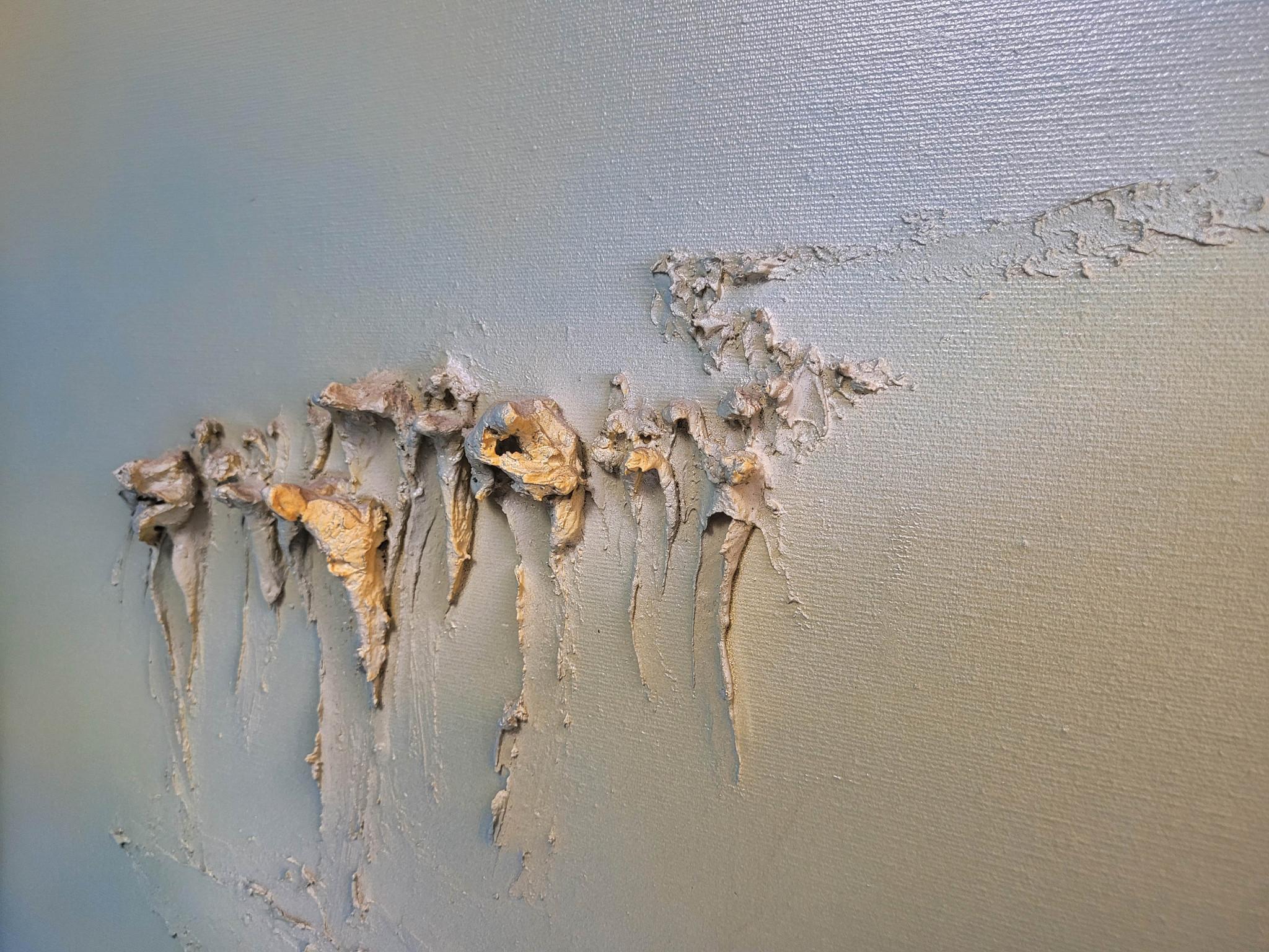 Sculptural Impasto: Set of 3 Abstract Figurative Paintings by Max Roumieu In Good Condition For Sale In North Palm Beach, FL