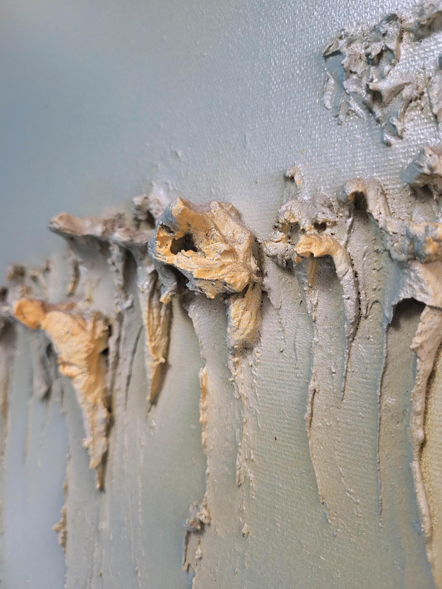 Late 20th Century Sculptural Impasto: Set of 3 Abstract Figurative Paintings by Max Roumieu For Sale