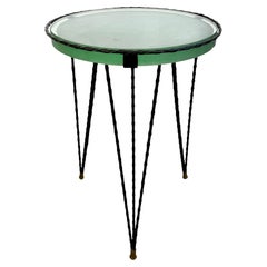Sculptural Iron and Glass Side Table, 1960s France