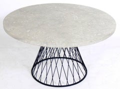Sculptural Iron and Marble Coffee Table